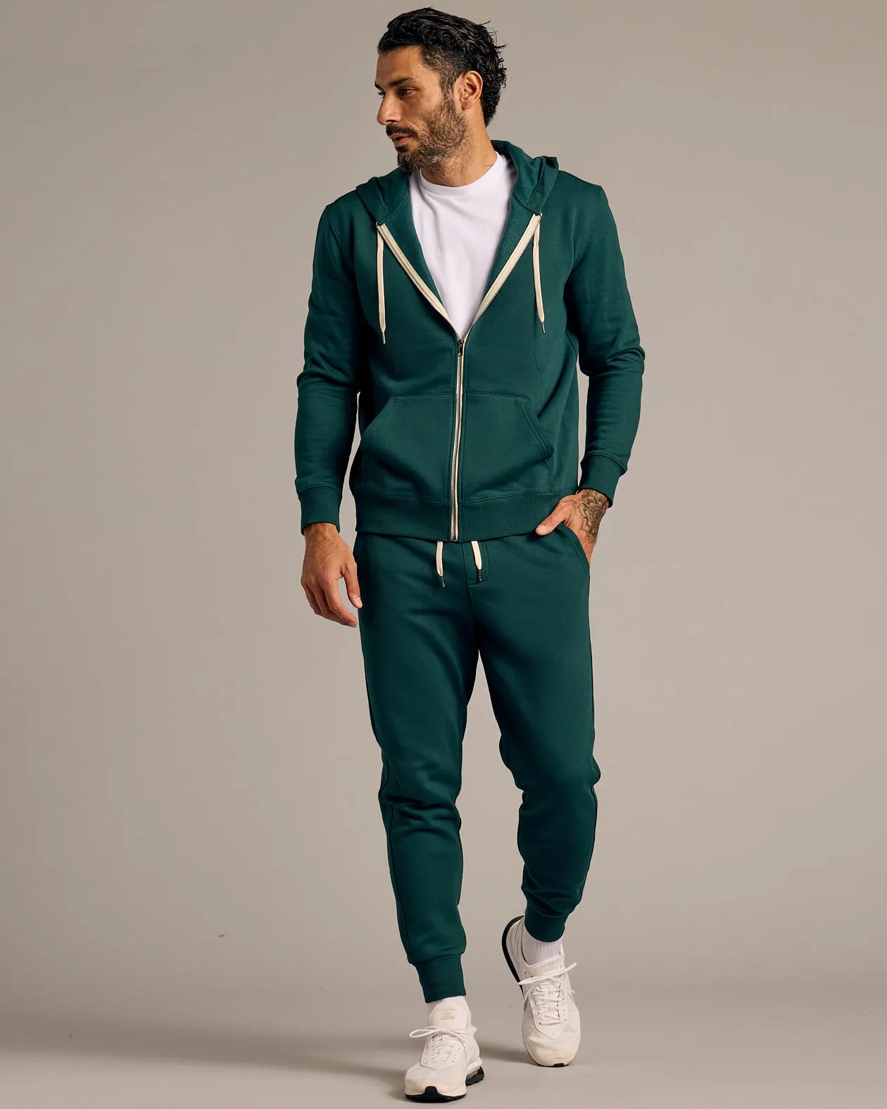 Emerald Fleece French Terry Zip Hoodie