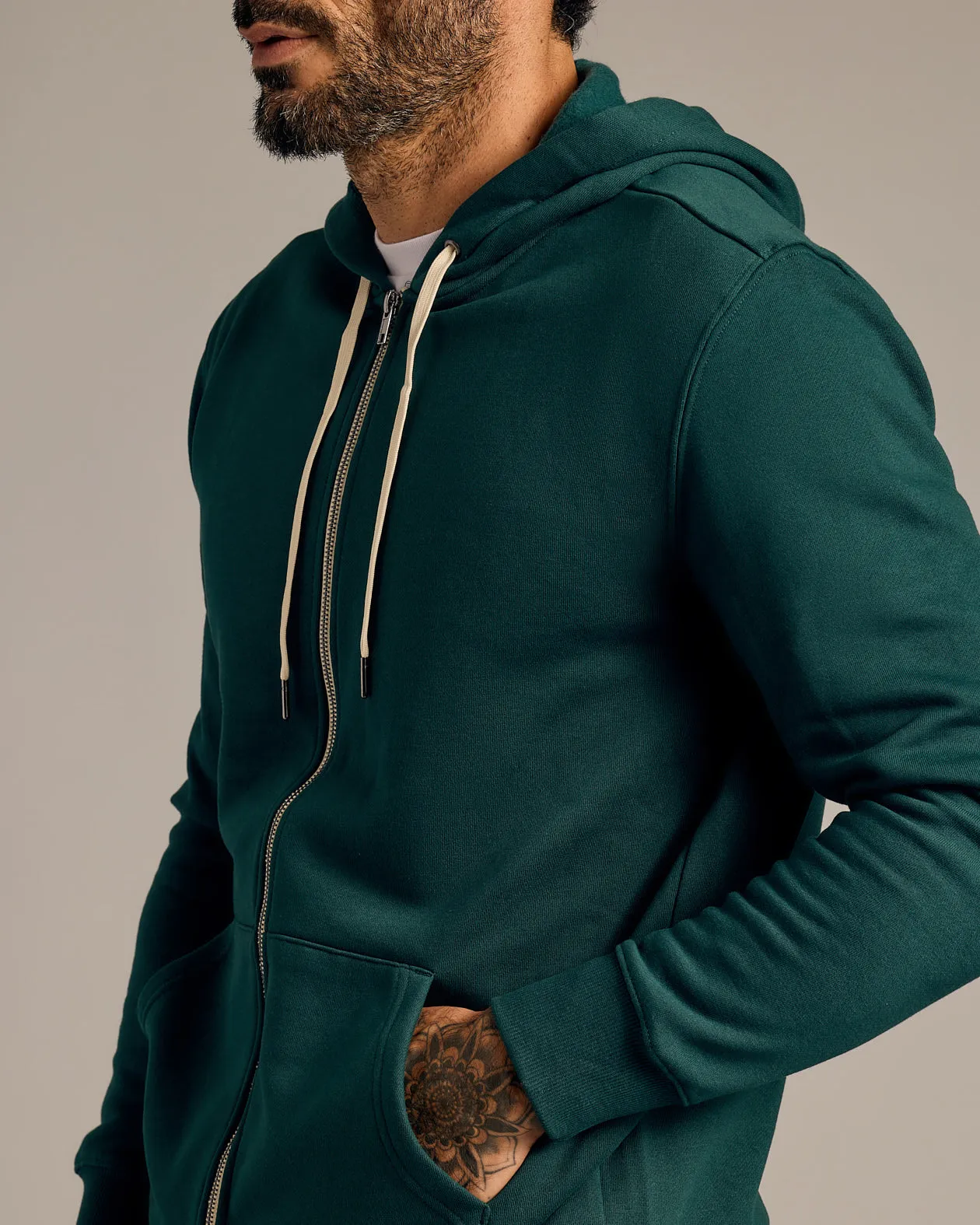 Emerald Fleece French Terry Zip Hoodie