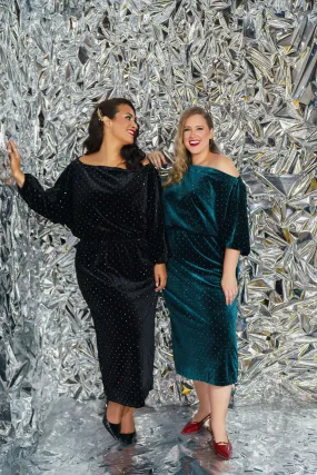 EMERALD VELVET TILLY DRESS