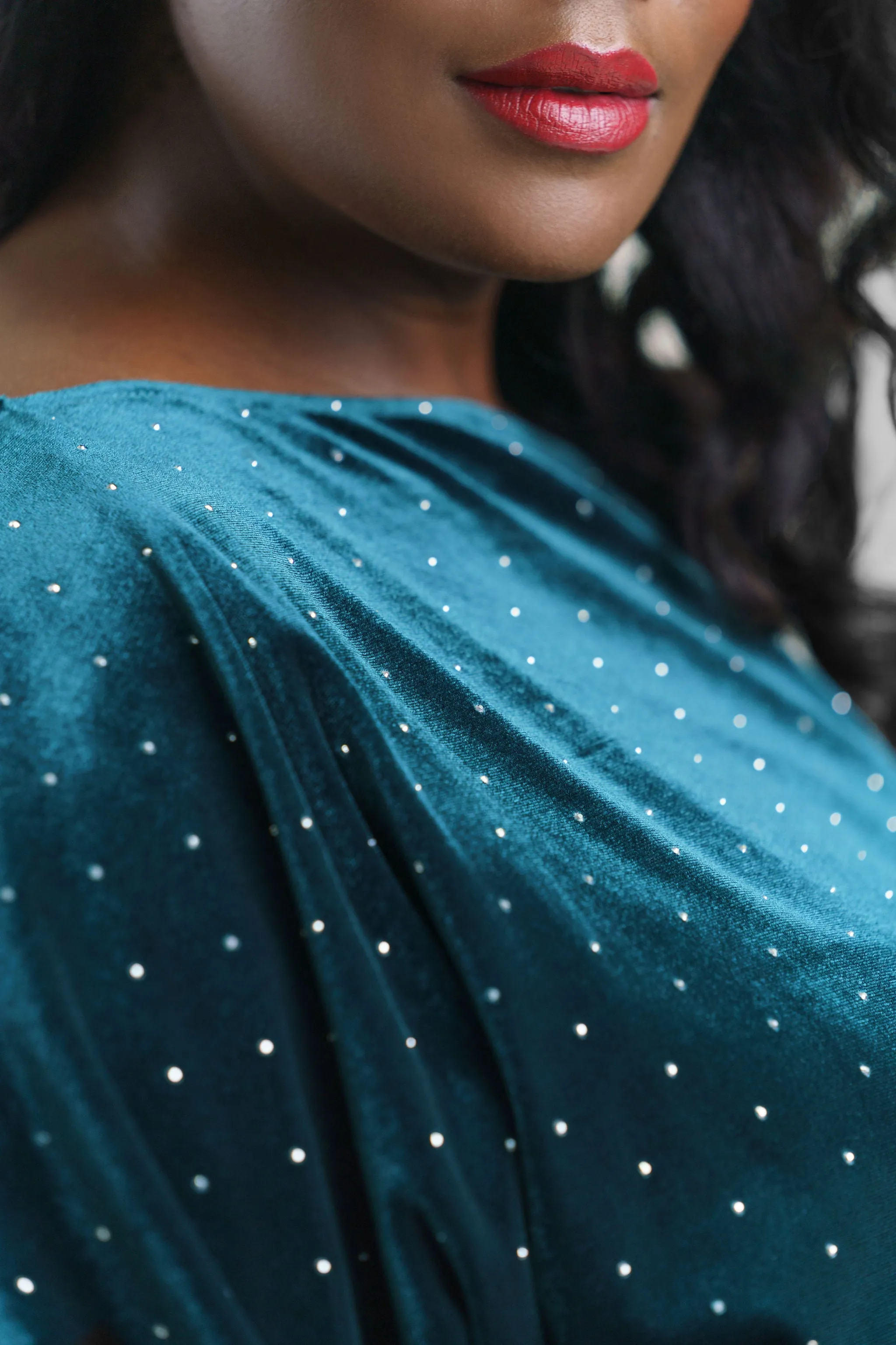 EMERALD VELVET TILLY DRESS