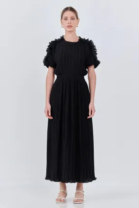 Endless Rose - Chiffon Plisse Back Cutout Maxi Dress