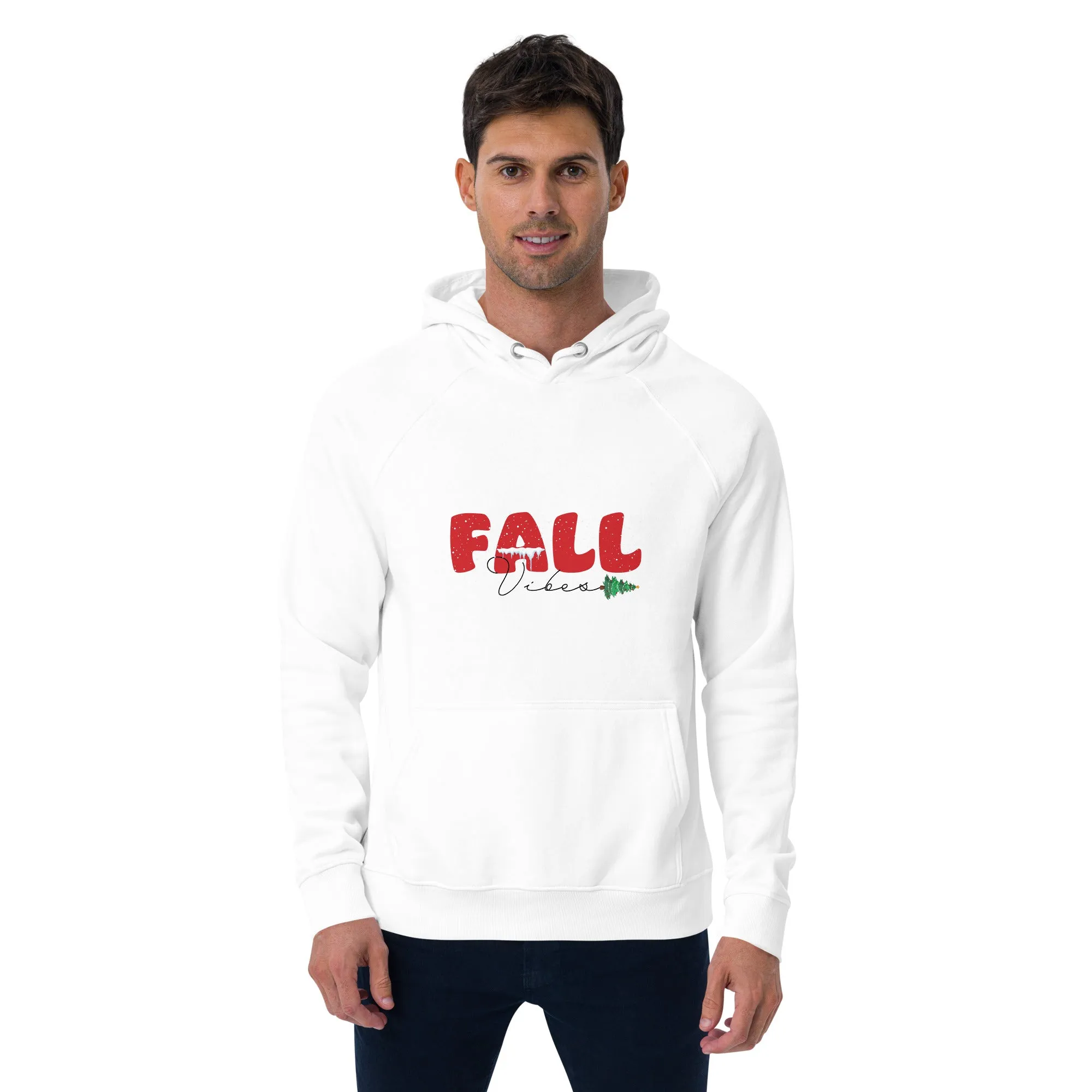 Fall Christmas Graphic Men Eco Raglan Hoodie