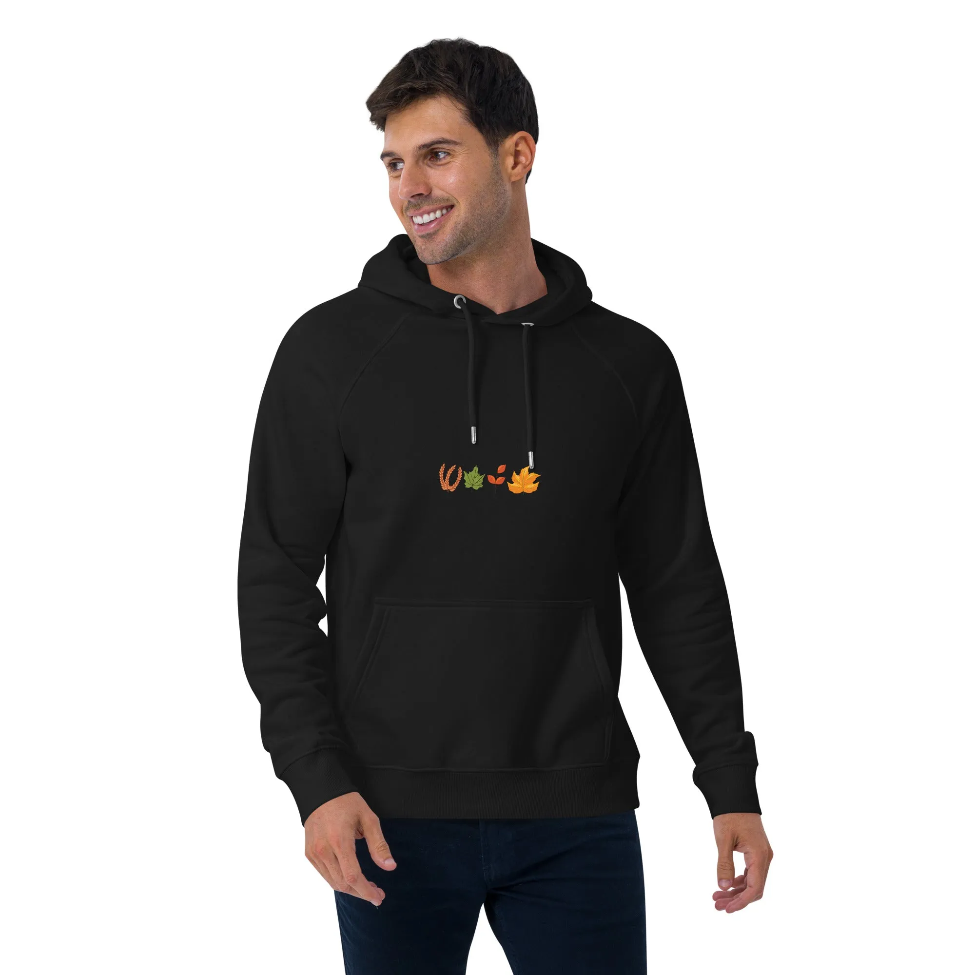 Fall Thanksgiving Graphic Men Eco Raglan Hoodie