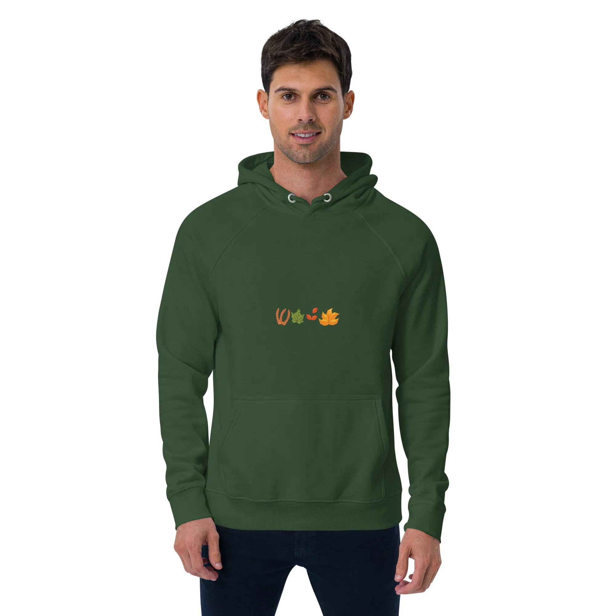 Fall Thanksgiving Graphic Men Eco Raglan Hoodie