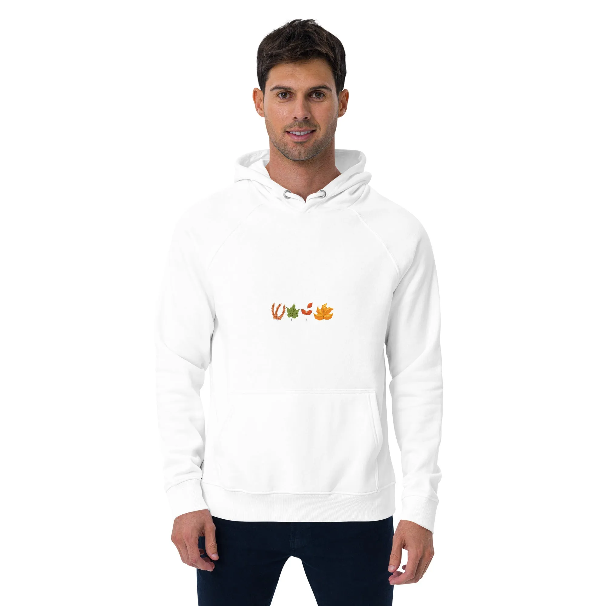 Fall Thanksgiving Graphic Men Eco Raglan Hoodie