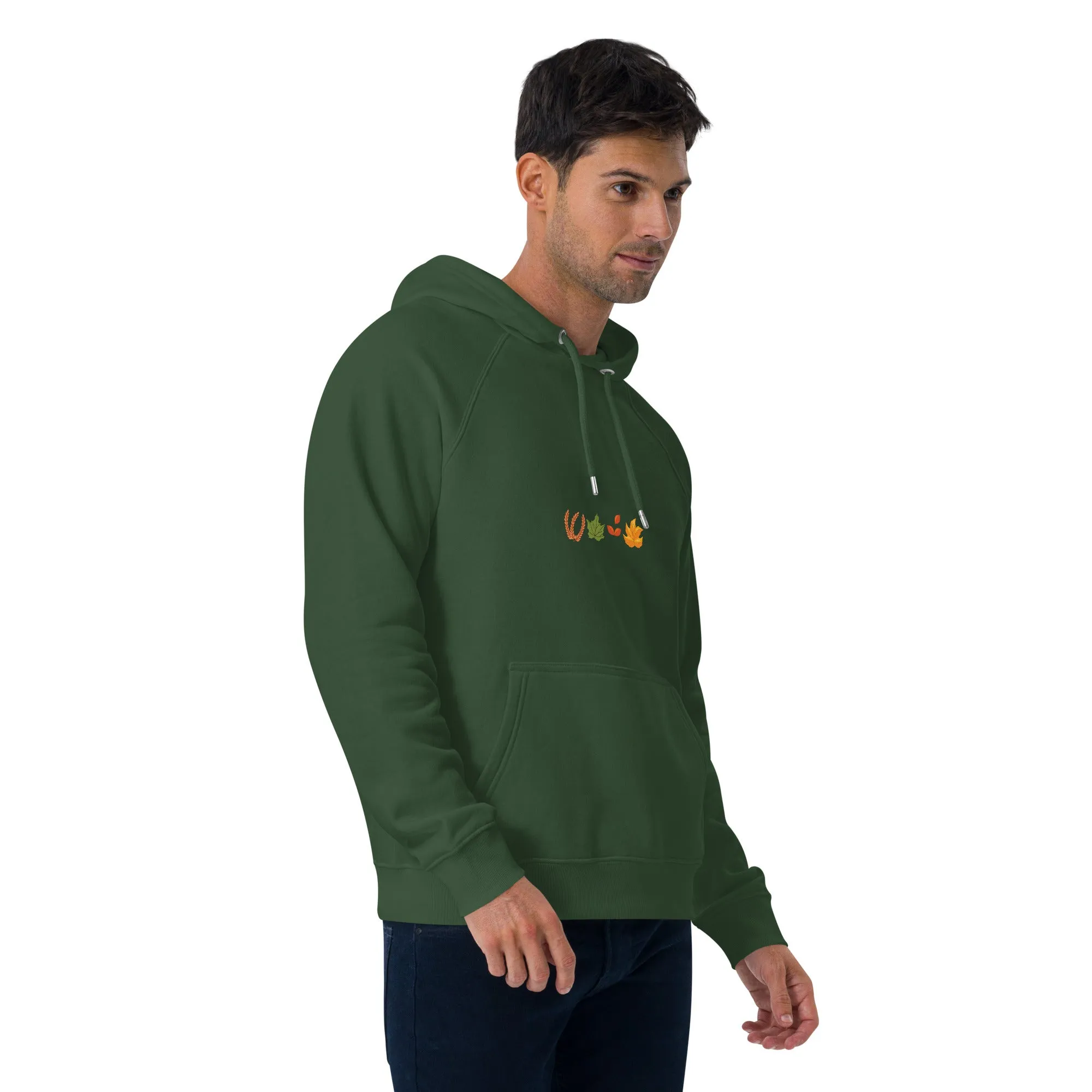 Fall Thanksgiving Graphic Men Eco Raglan Hoodie