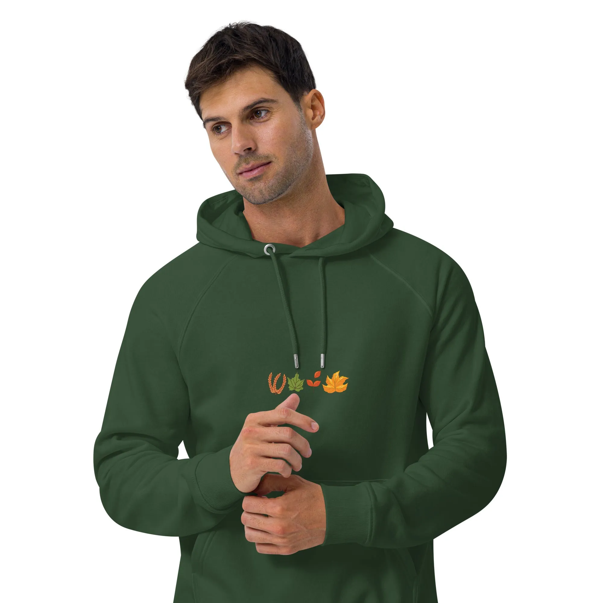Fall Thanksgiving Graphic Men Eco Raglan Hoodie