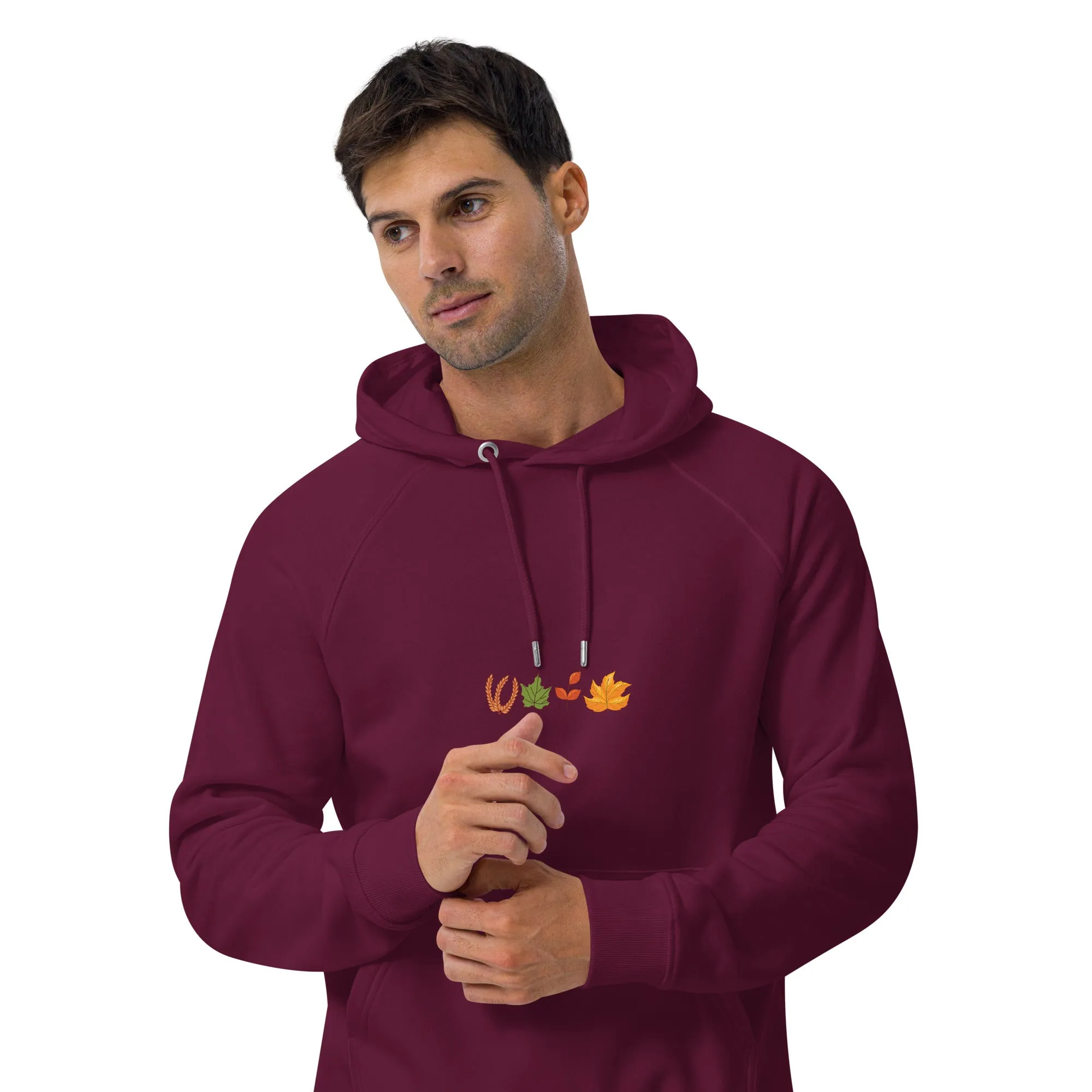 Fall Thanksgiving Graphic Men Eco Raglan Hoodie