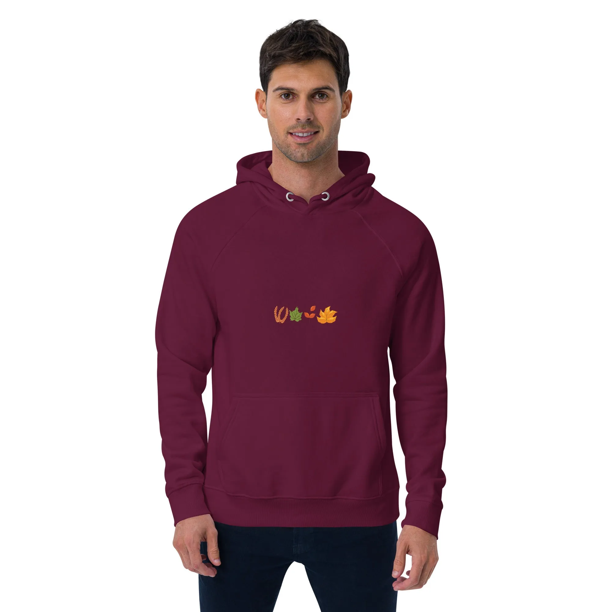 Fall Thanksgiving Graphic Men Eco Raglan Hoodie