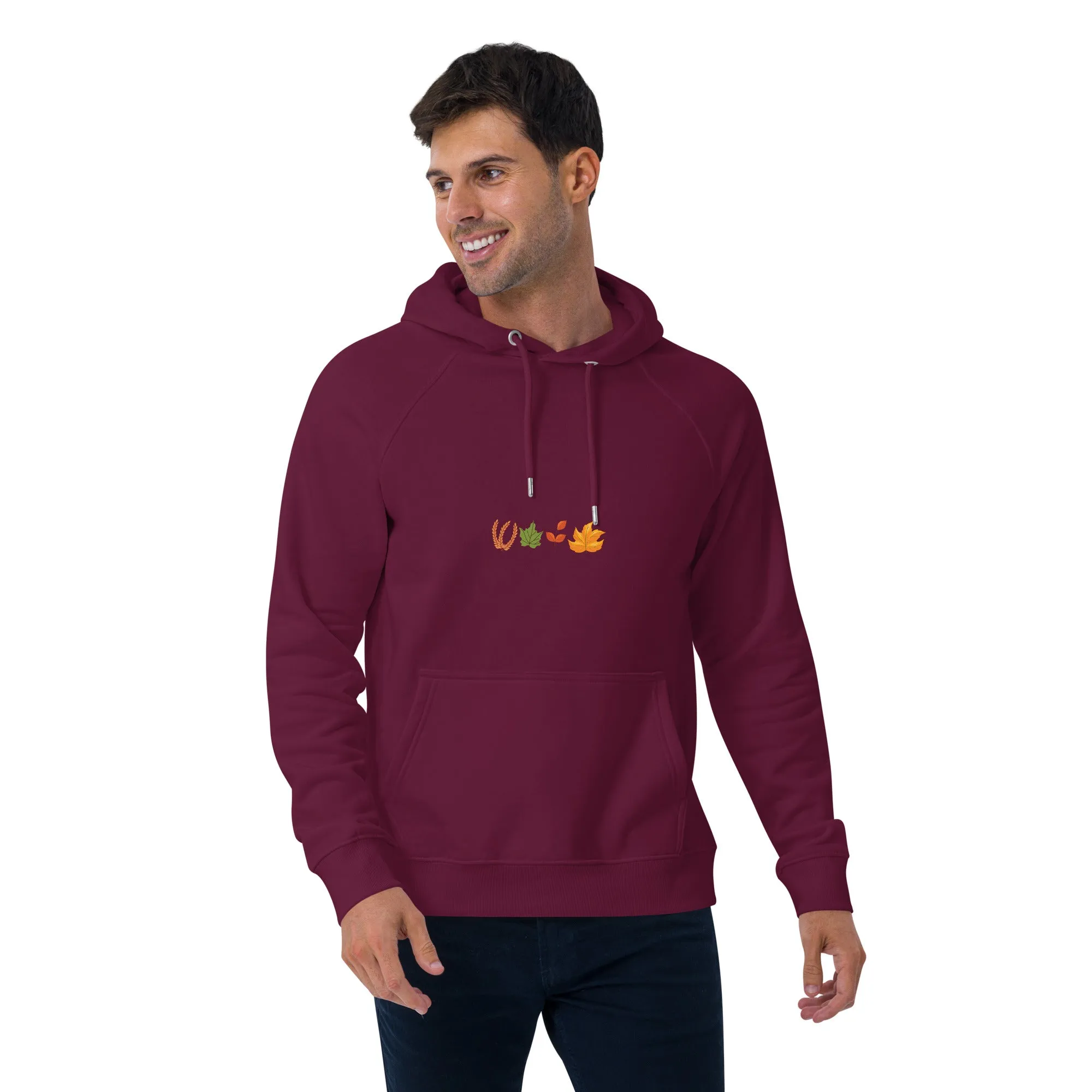 Fall Thanksgiving Graphic Men Eco Raglan Hoodie
