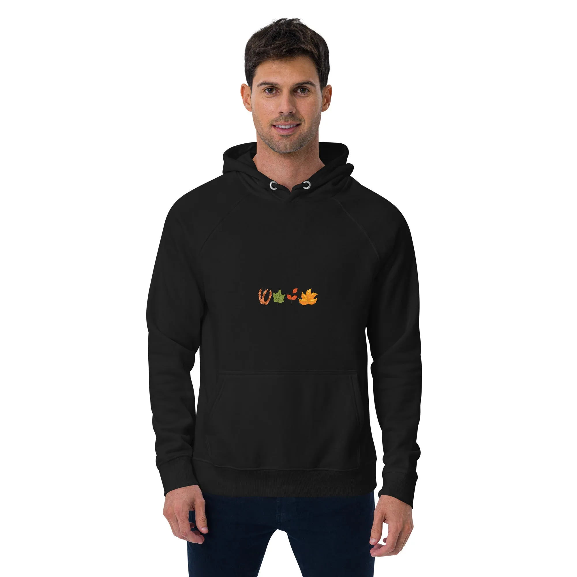 Fall Thanksgiving Graphic Men Eco Raglan Hoodie