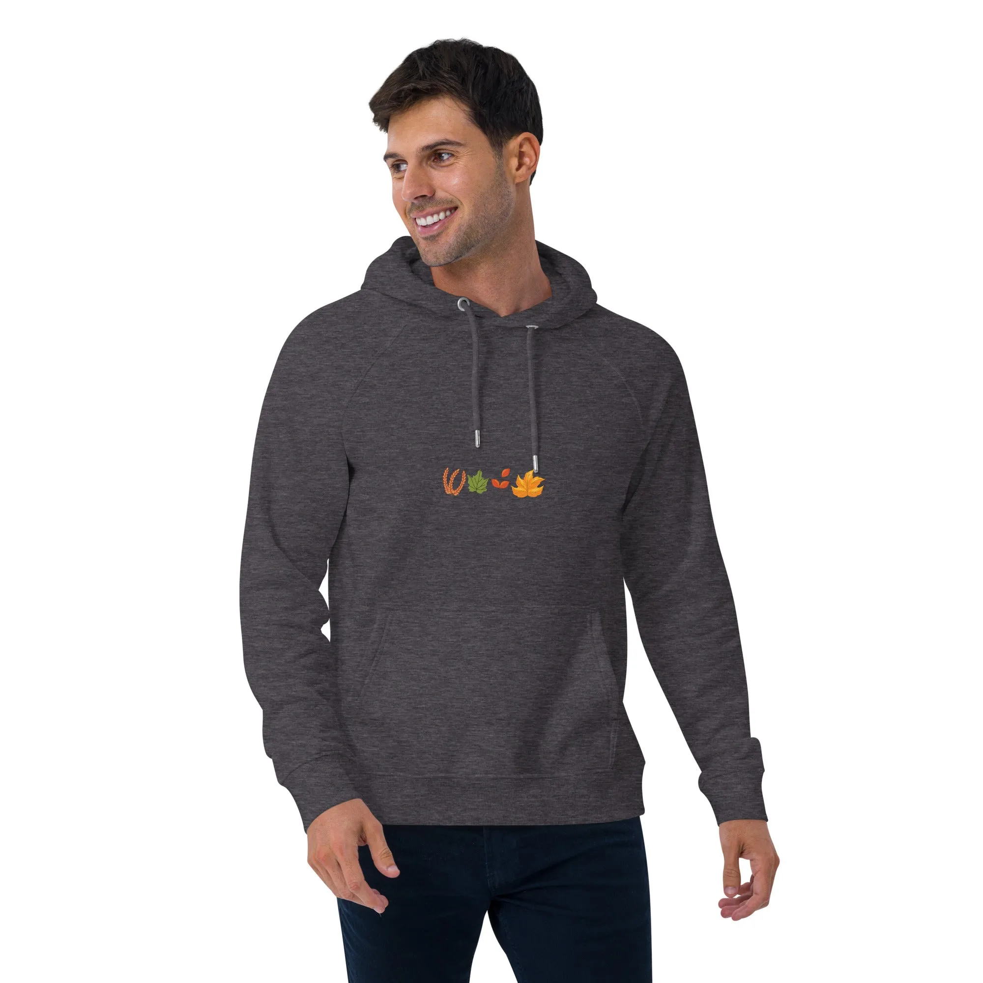 Fall Thanksgiving Graphic Men Eco Raglan Hoodie