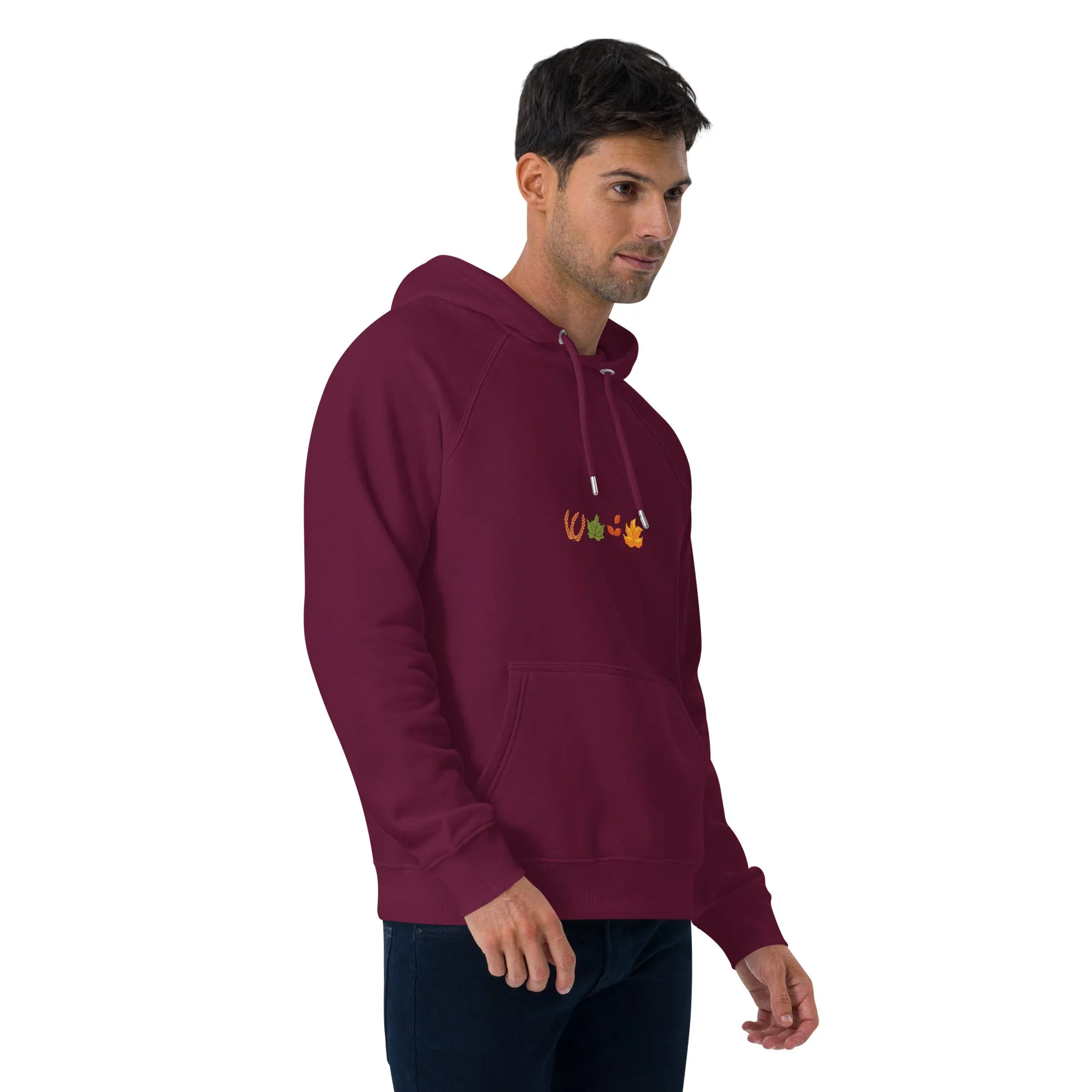 Fall Thanksgiving Graphic Men Eco Raglan Hoodie