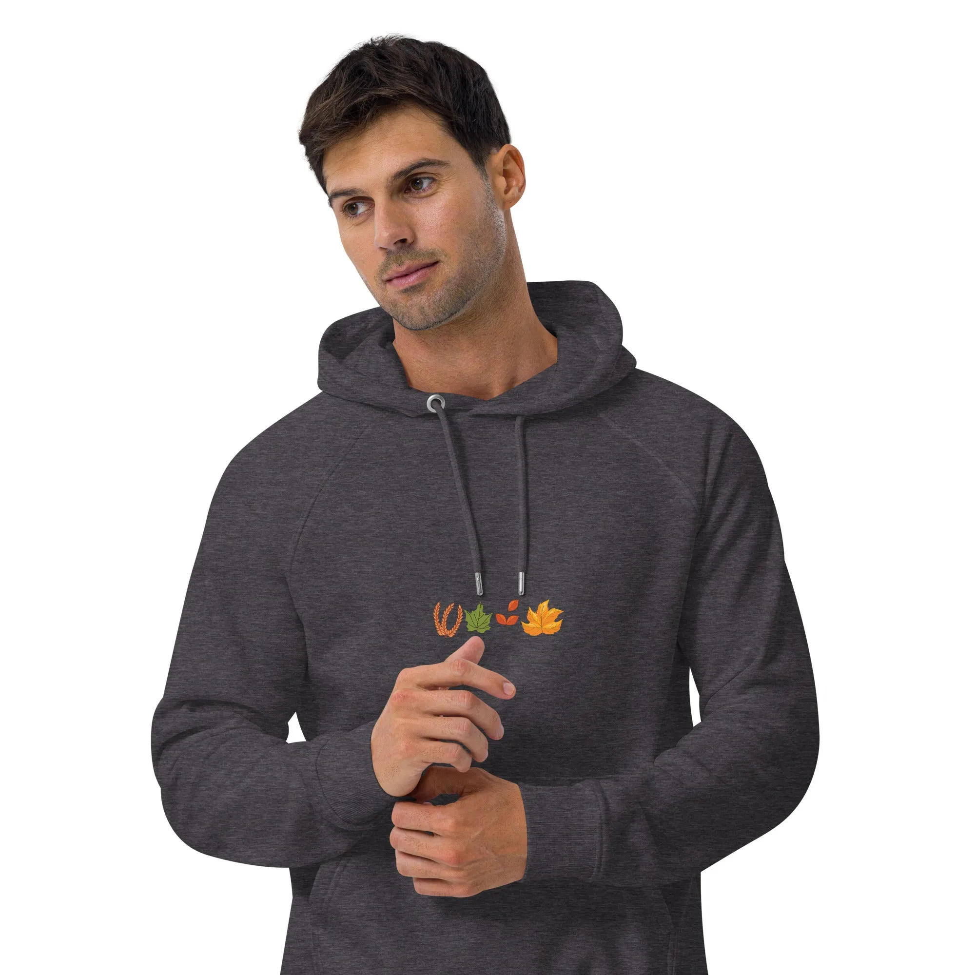 Fall Thanksgiving Graphic Men Eco Raglan Hoodie