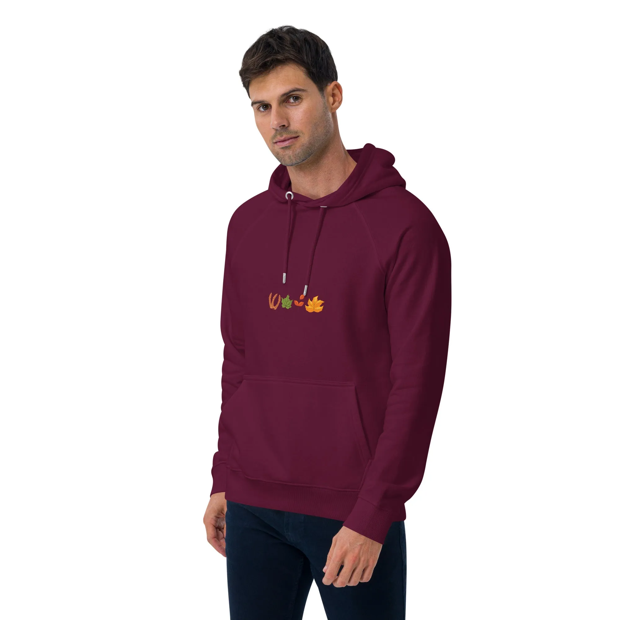 Fall Thanksgiving Graphic Men Eco Raglan Hoodie