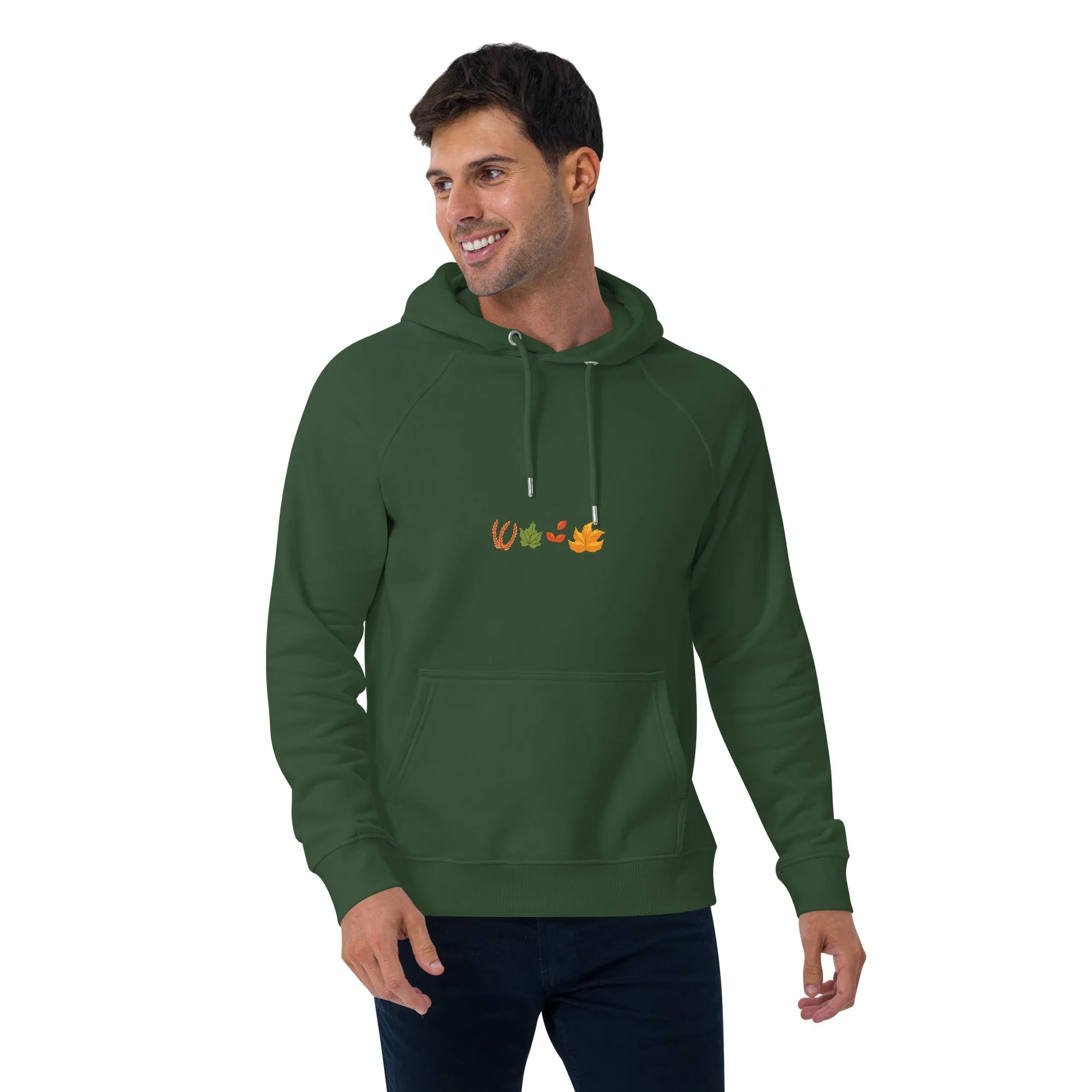 Fall Thanksgiving Graphic Men Eco Raglan Hoodie