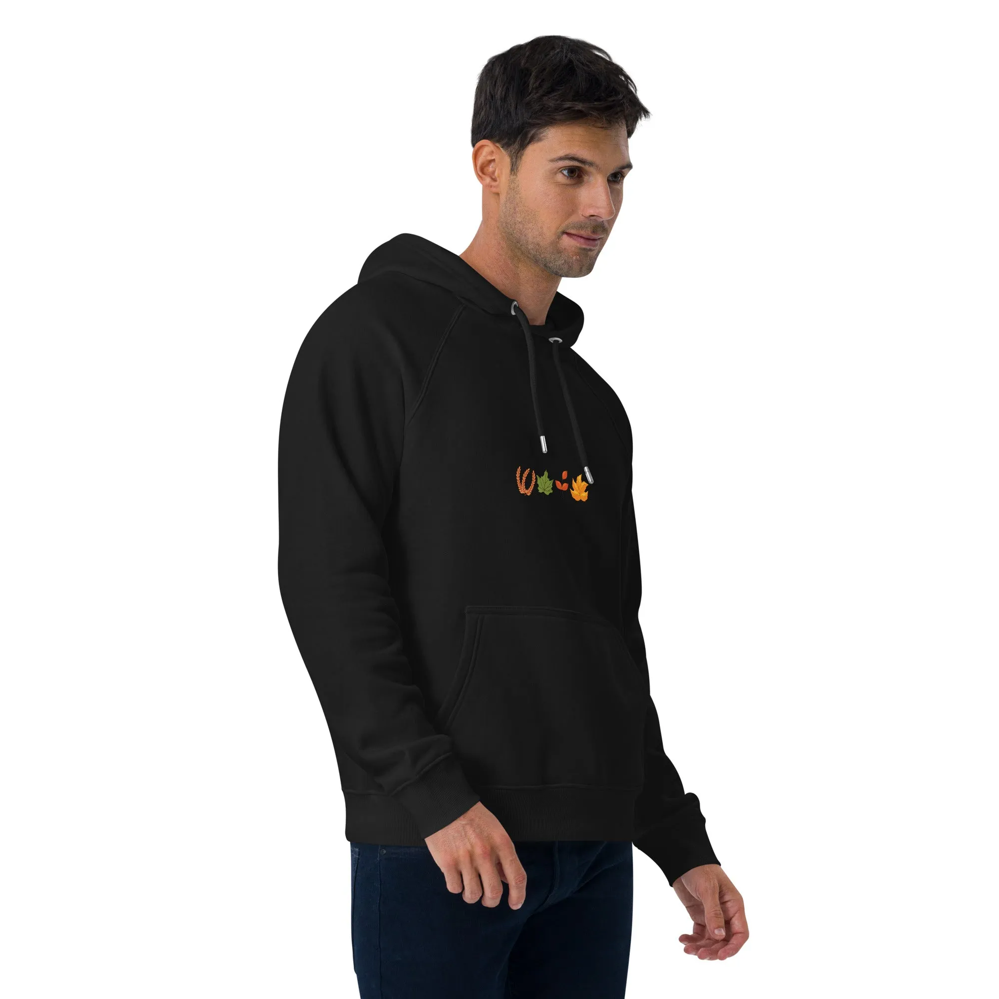 Fall Thanksgiving Graphic Men Eco Raglan Hoodie