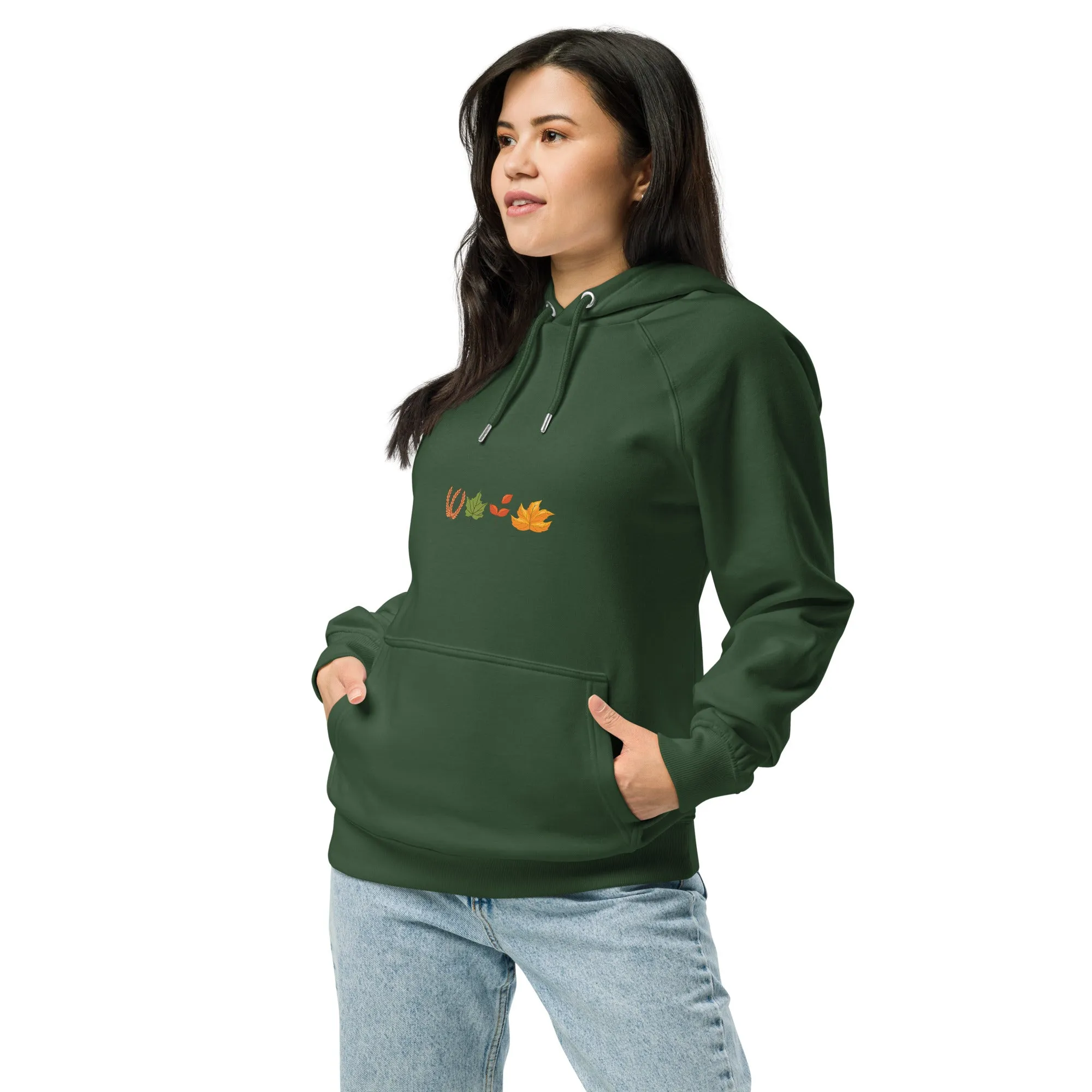 Fall Thanksgiving Graphic Women Eco Raglan Hoodie
