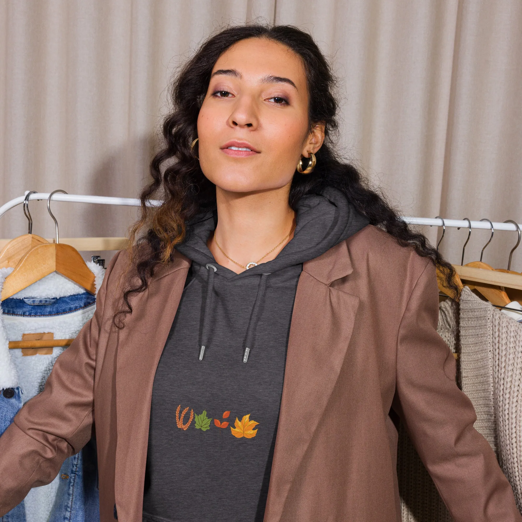 Fall Thanksgiving Graphic Women Eco Raglan Hoodie
