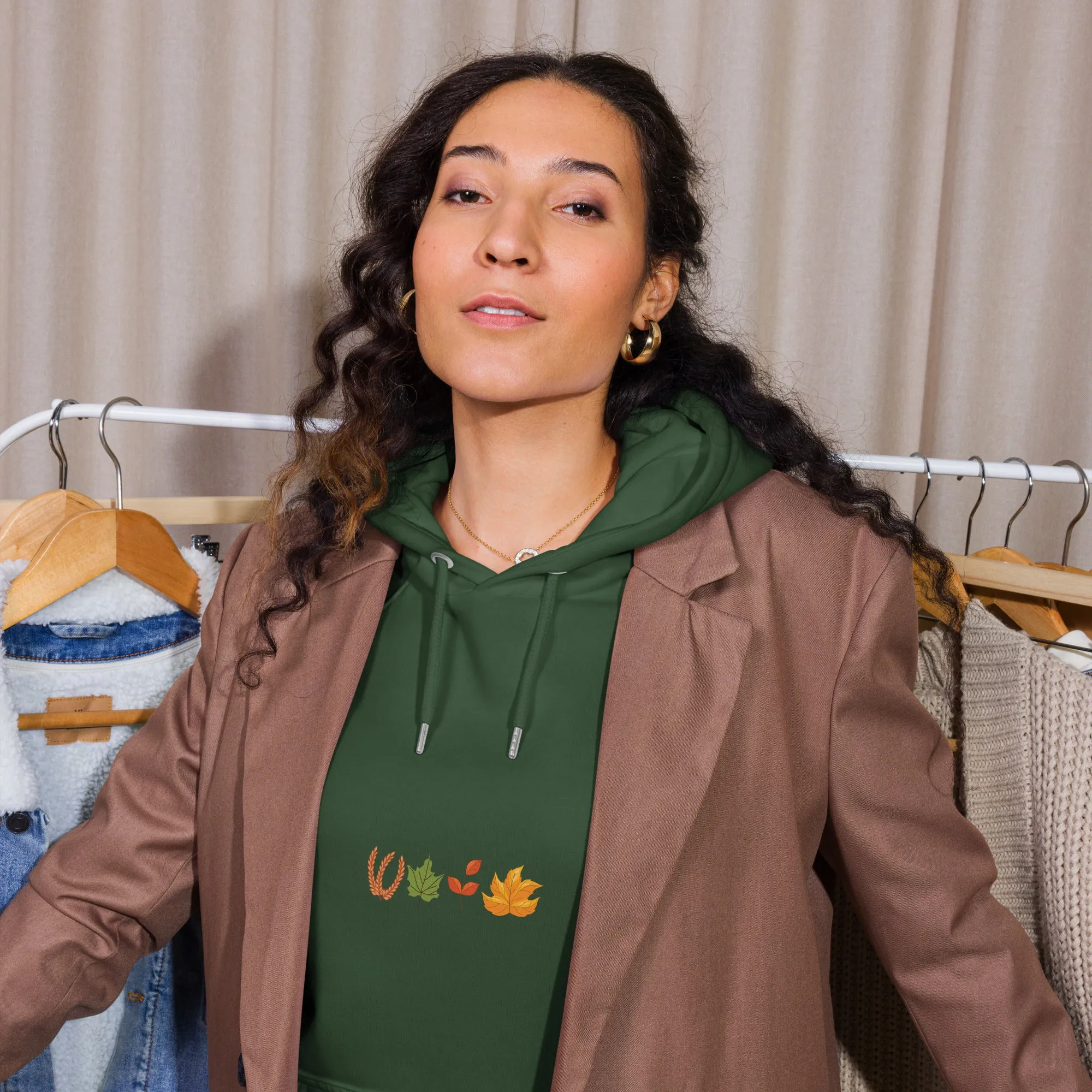 Fall Thanksgiving Graphic Women Eco Raglan Hoodie