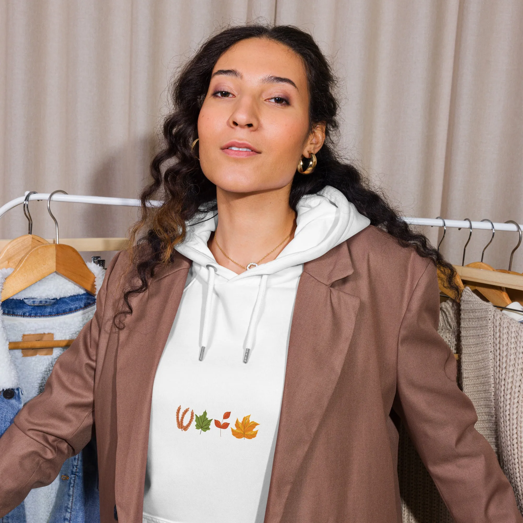 Fall Thanksgiving Graphic Women Eco Raglan Hoodie
