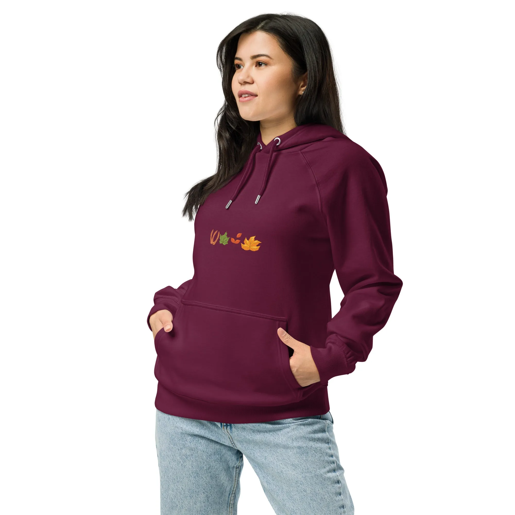 Fall Thanksgiving Graphic Women Eco Raglan Hoodie