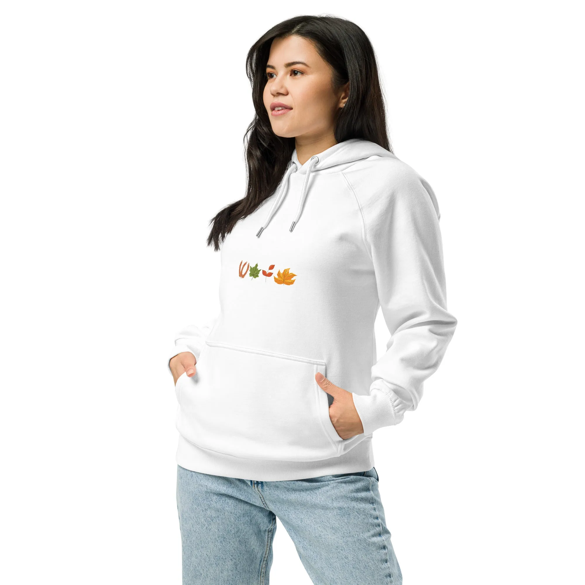 Fall Thanksgiving Graphic Women Eco Raglan Hoodie