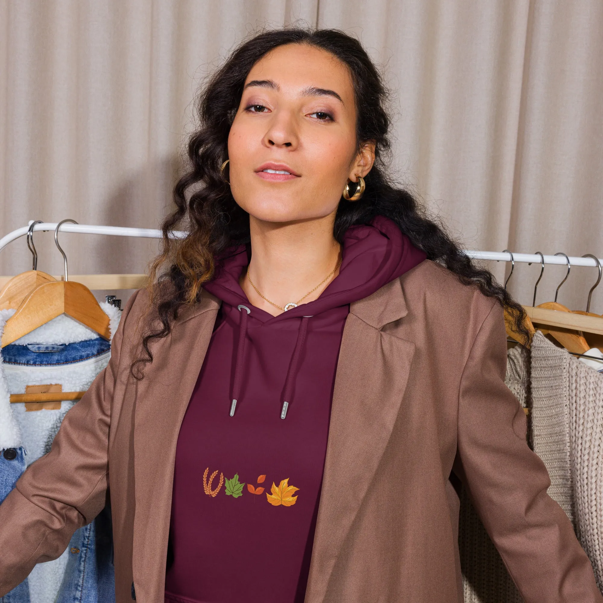 Fall Thanksgiving Graphic Women Eco Raglan Hoodie