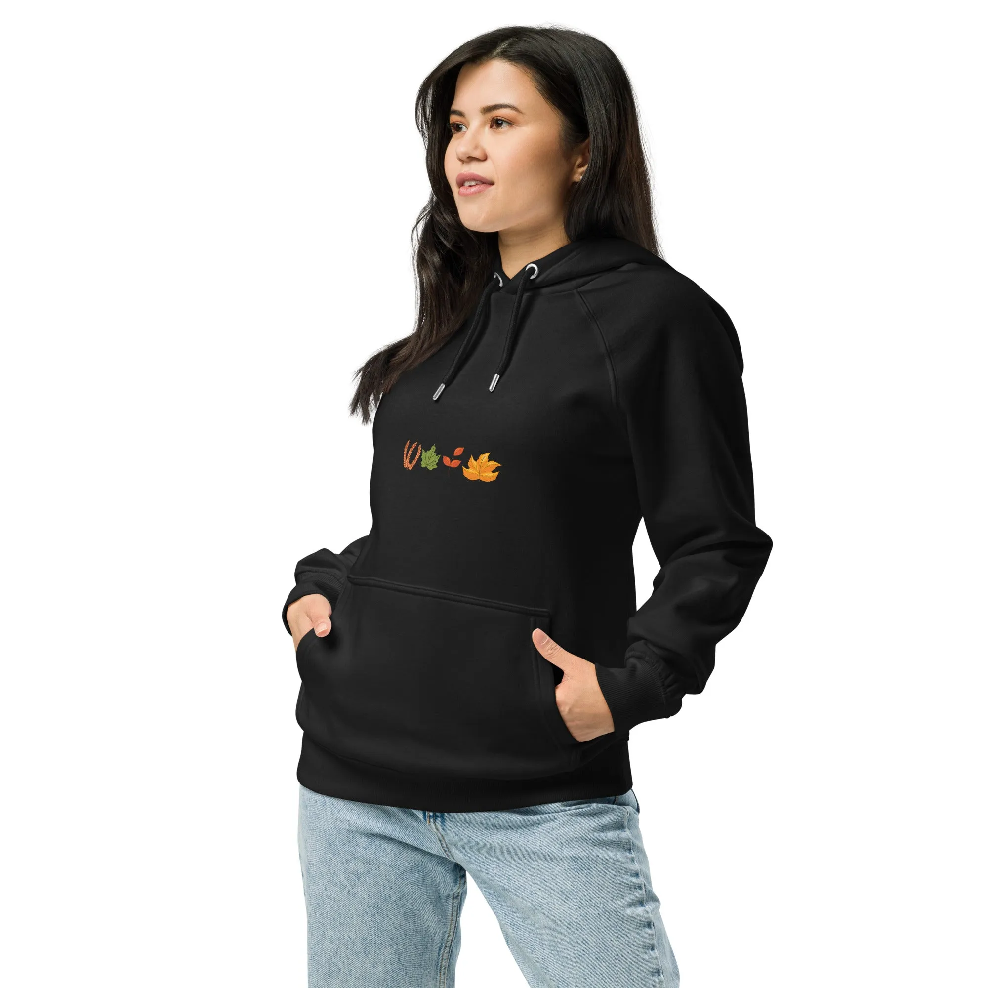 Fall Thanksgiving Graphic Women Eco Raglan Hoodie