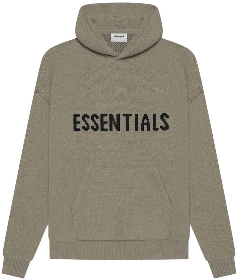 FEAR OF GOD ESSENTIALS KNIT HOODIE "TAUPE" SS21