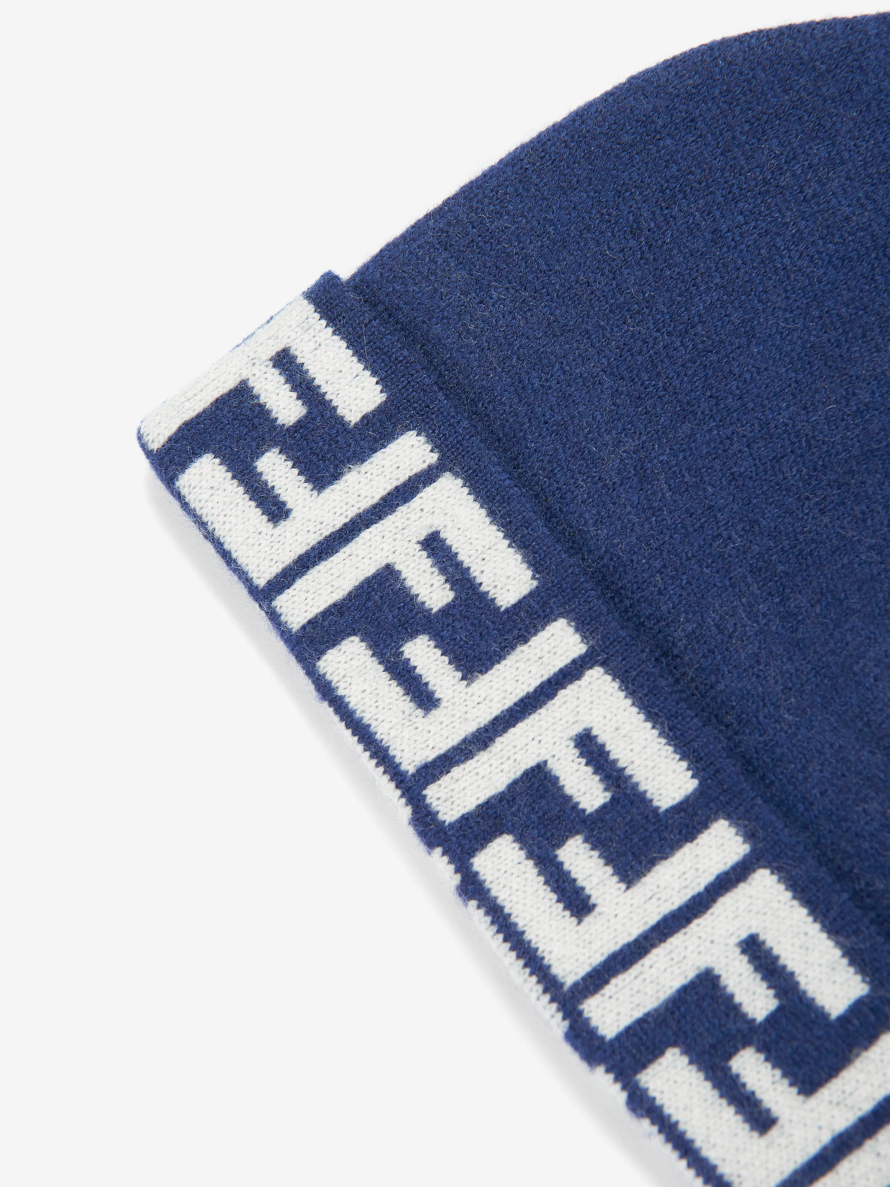 Fendi Kids FF Reversible Beanie Hat in Blue