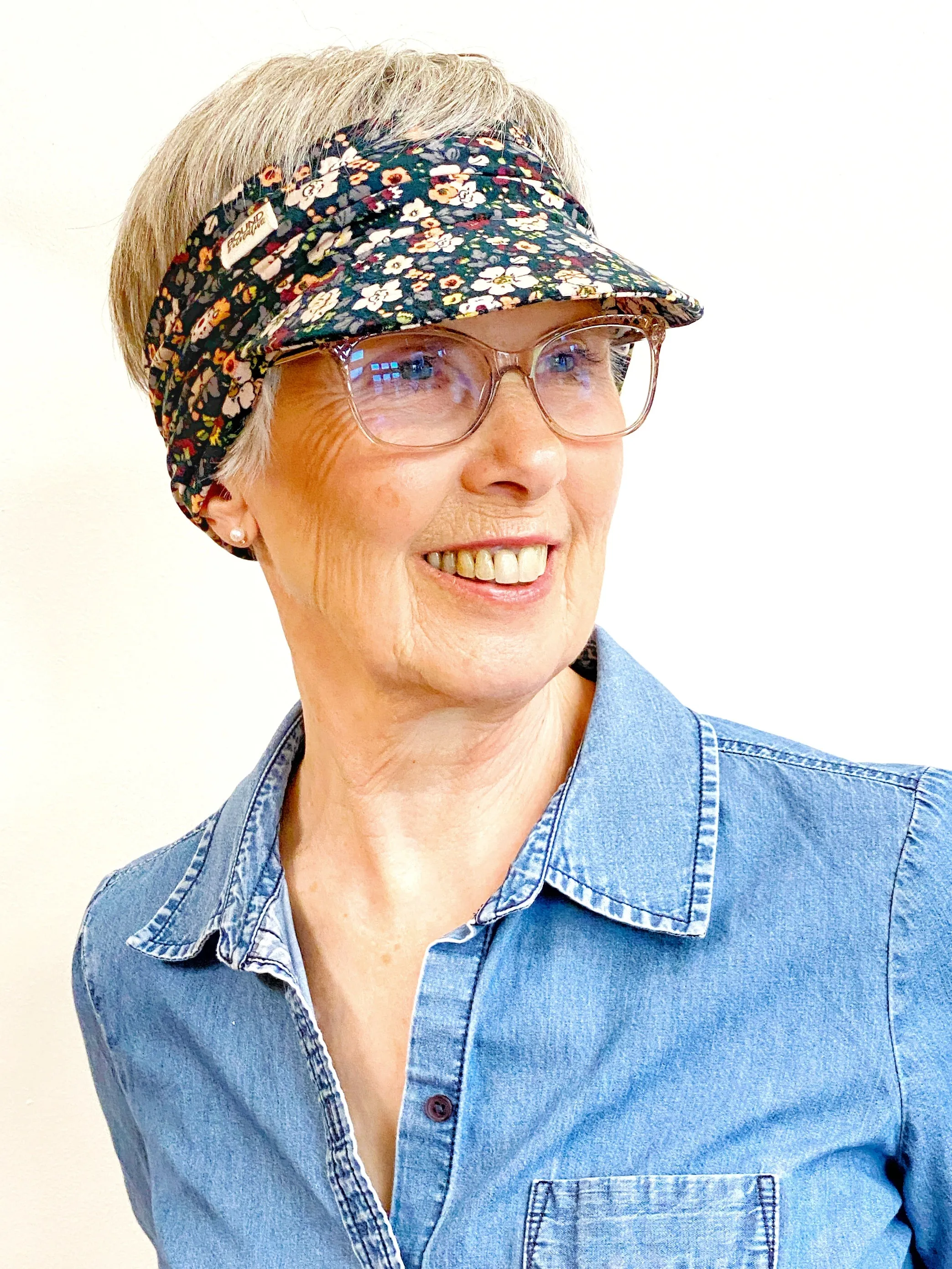 Floral Stretch Knit Visor for Women, Comfortable Visor for Women, Golf Visor