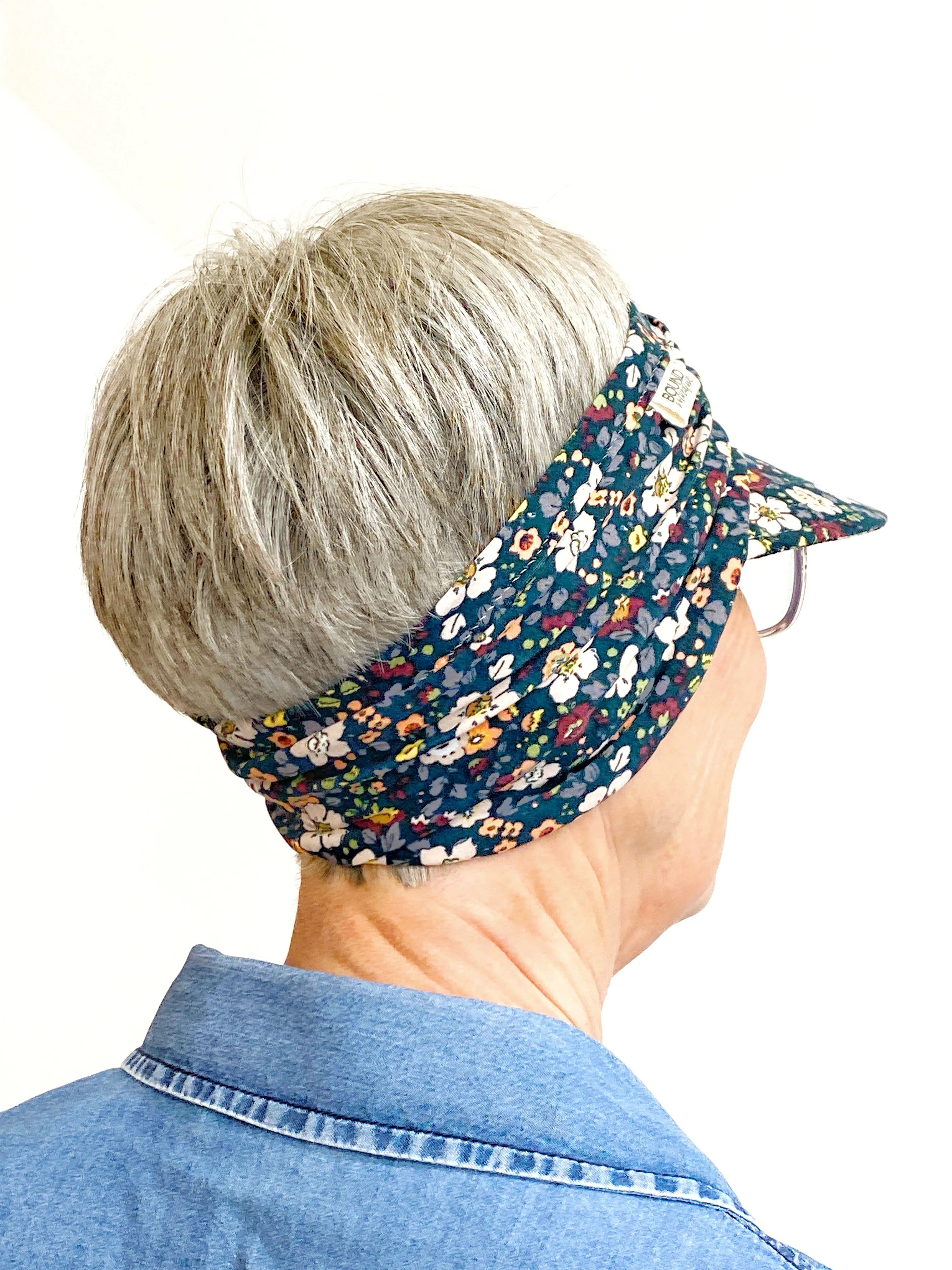 Floral Stretch Knit Visor for Women, Comfortable Visor for Women, Golf Visor