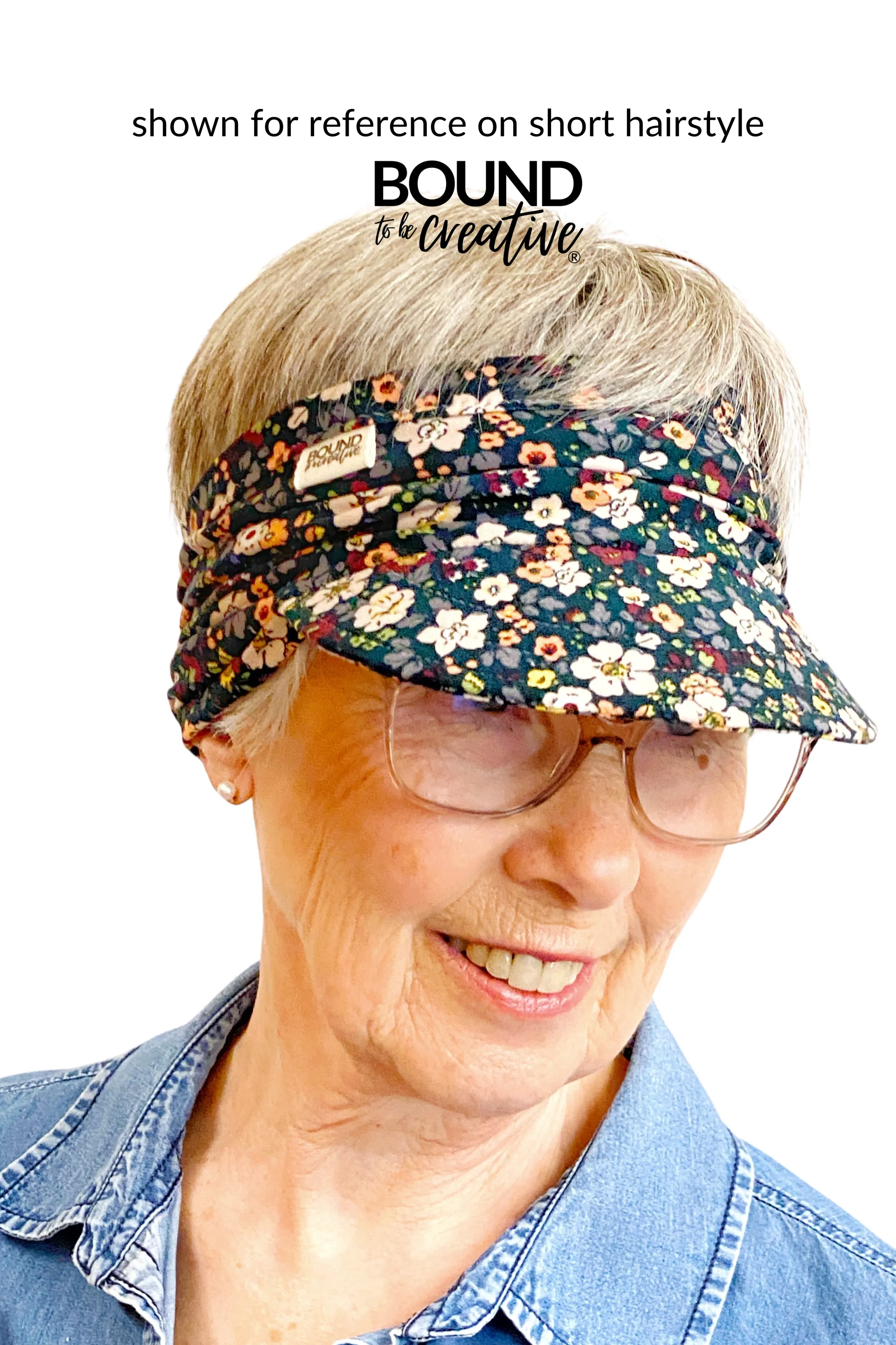 Floral Stretch Knit Visor for Women, Comfortable Visor for Women, Golf Visor