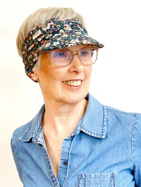 Floral Stretch Knit Visor for Women, Comfortable Visor for Women, Golf Visor