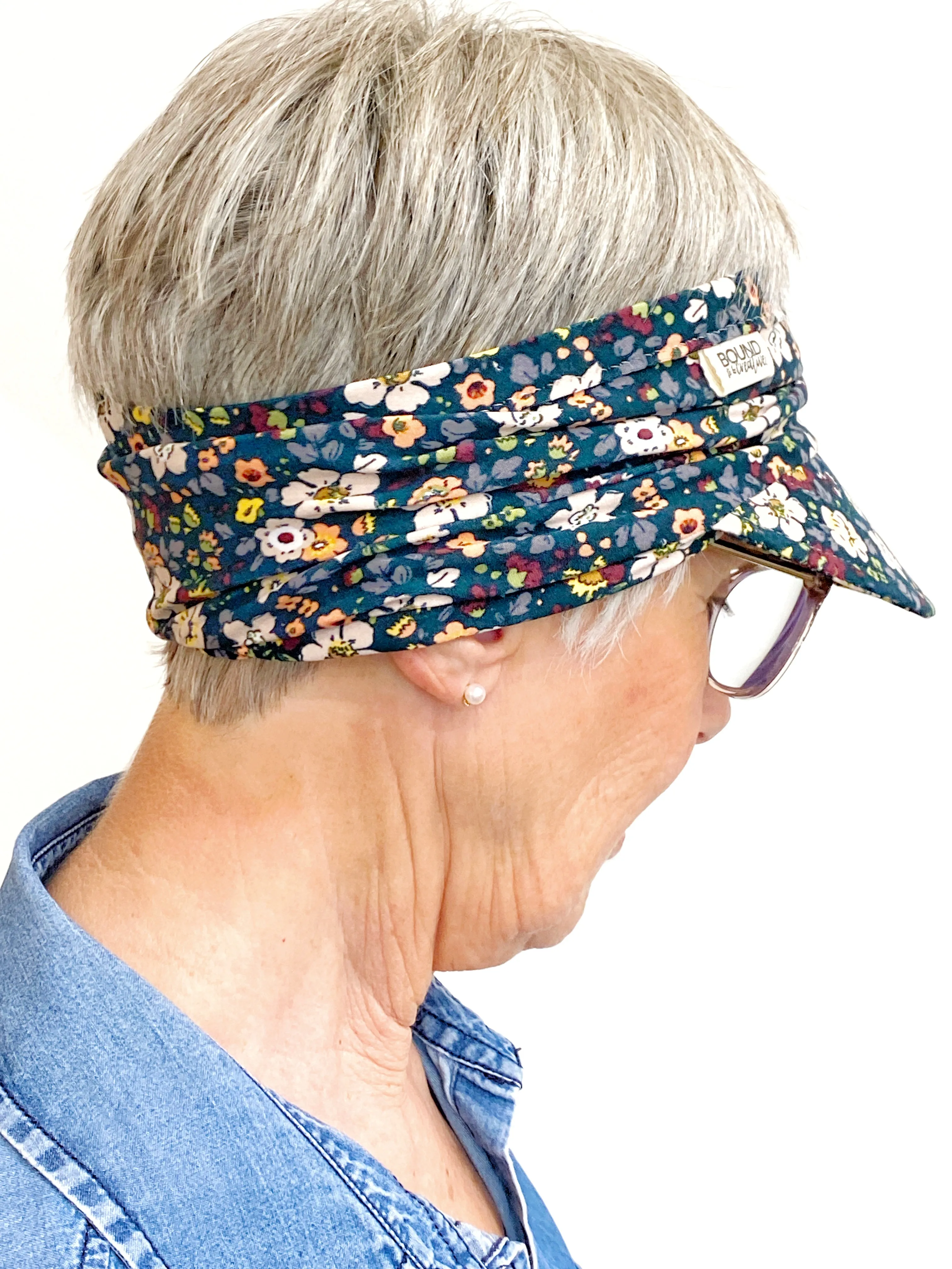 Floral Stretch Knit Visor for Women, Comfortable Visor for Women, Golf Visor