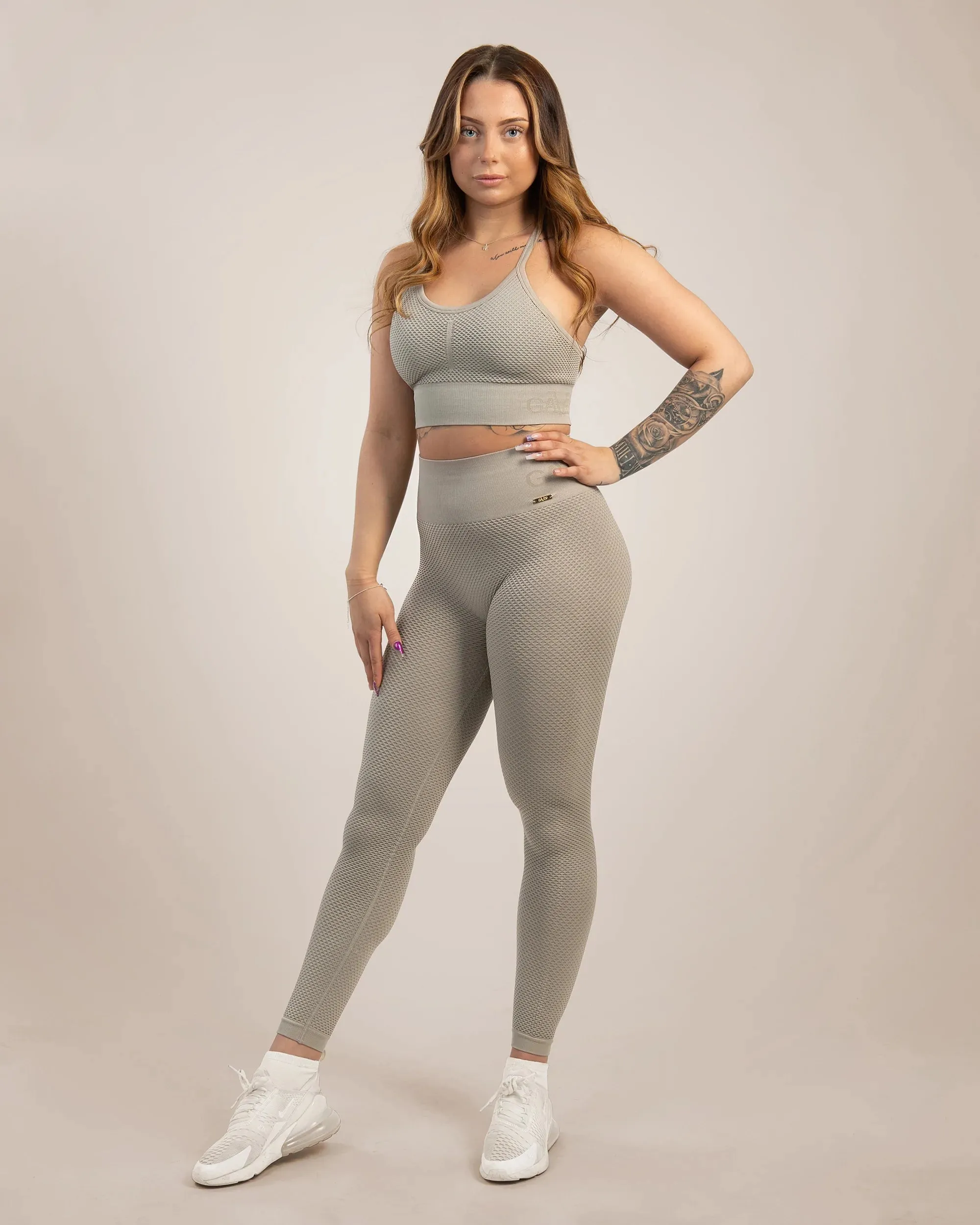 Gavelo Seamless HoneyComb Biege Leggings