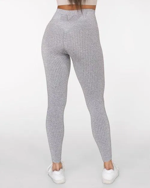 Gavelo Seamless Ribbed Leggings - Light Grey