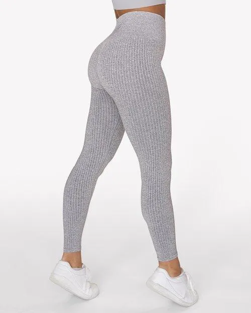 Gavelo Seamless Ribbed Leggings - Light Grey