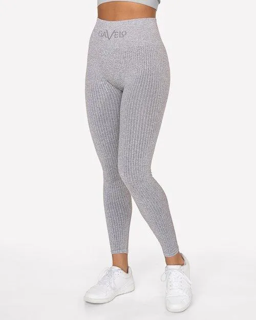 Gavelo Seamless Ribbed Leggings - Light Grey