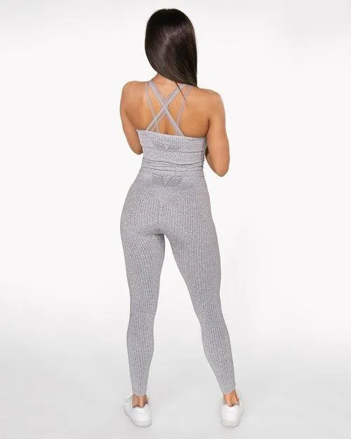 Gavelo Seamless Ribbed Leggings - Light Grey