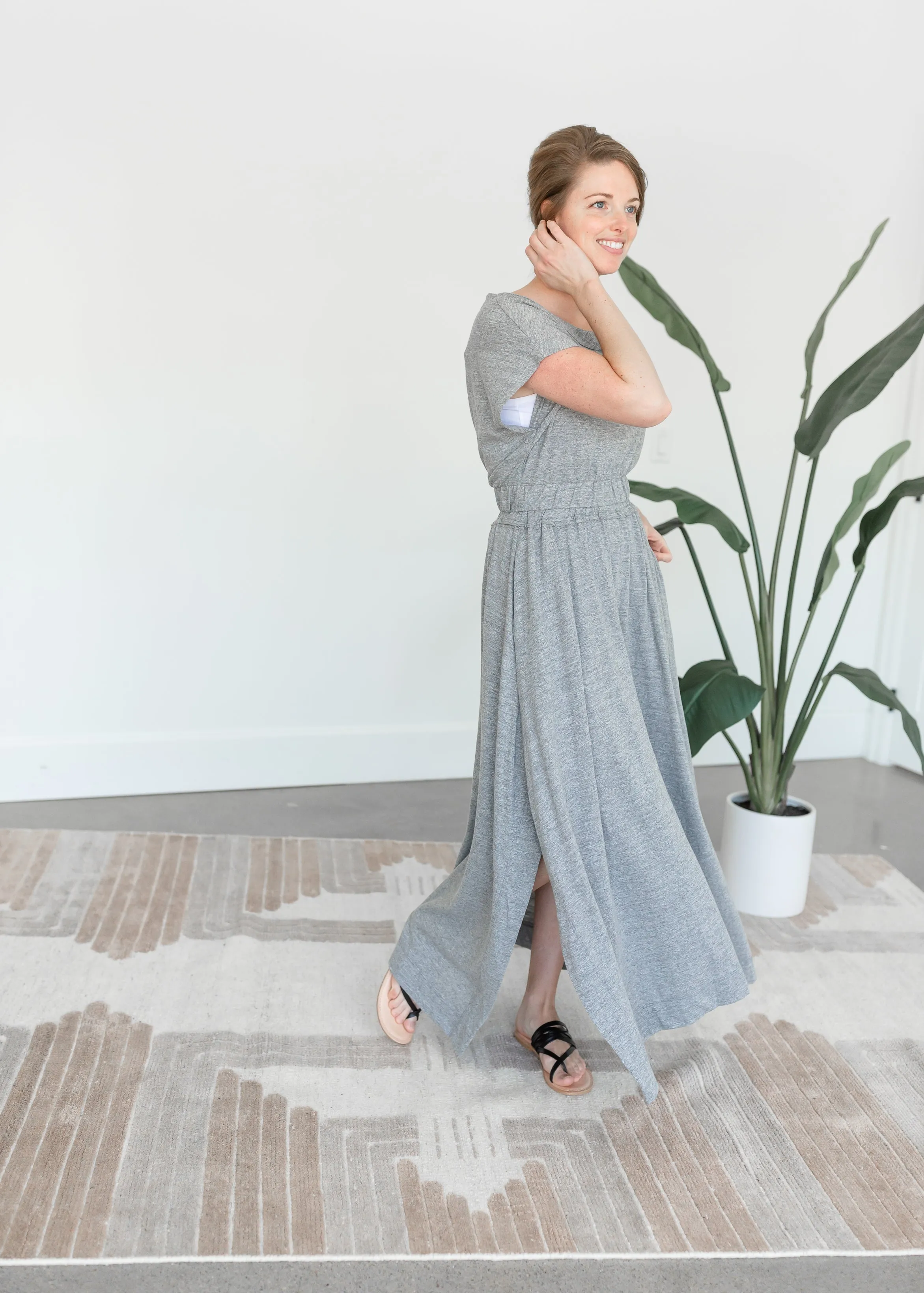 Gray Side Slit Maxi Skirt - FINAL SALE