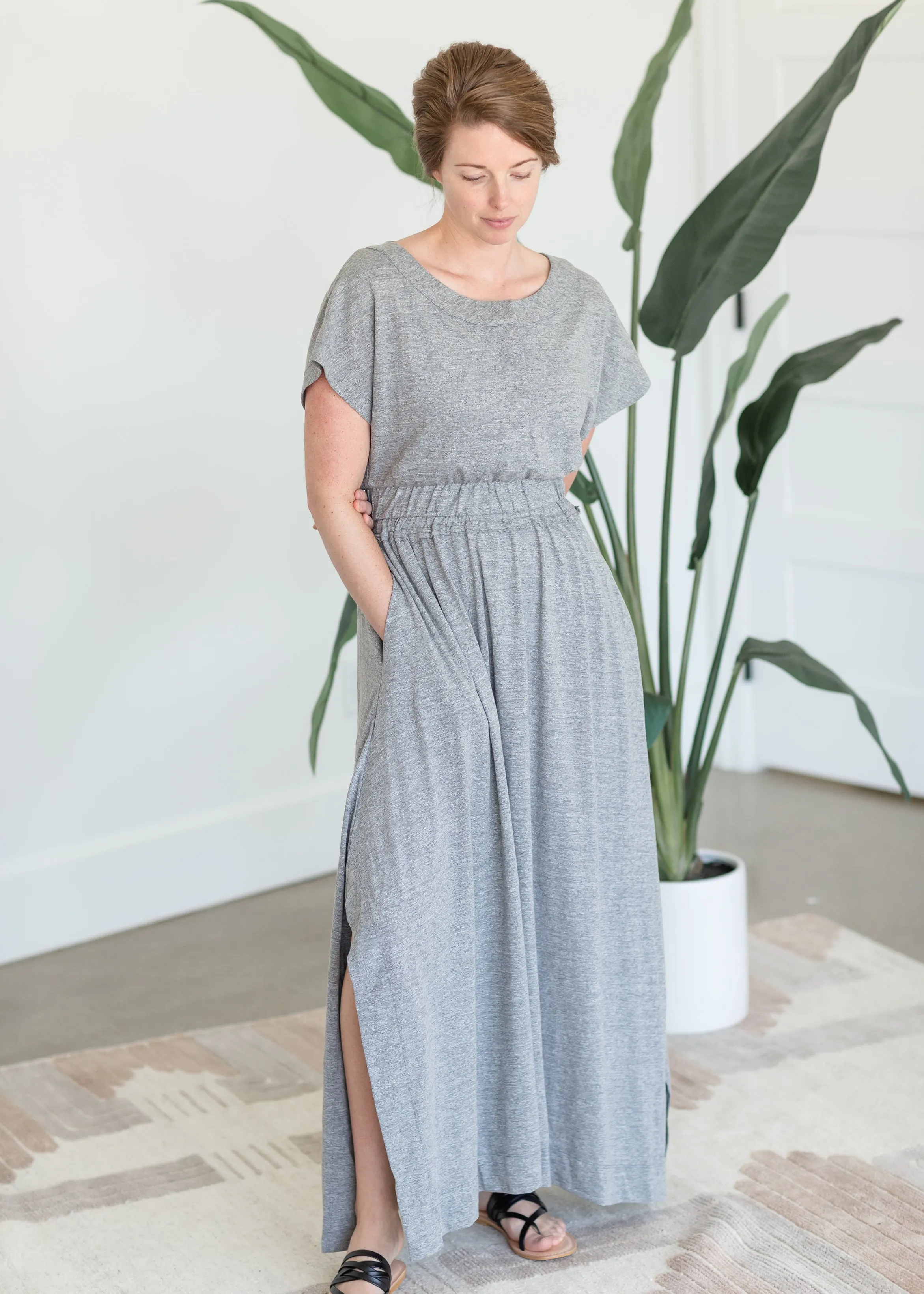 Gray Side Slit Maxi Skirt - FINAL SALE