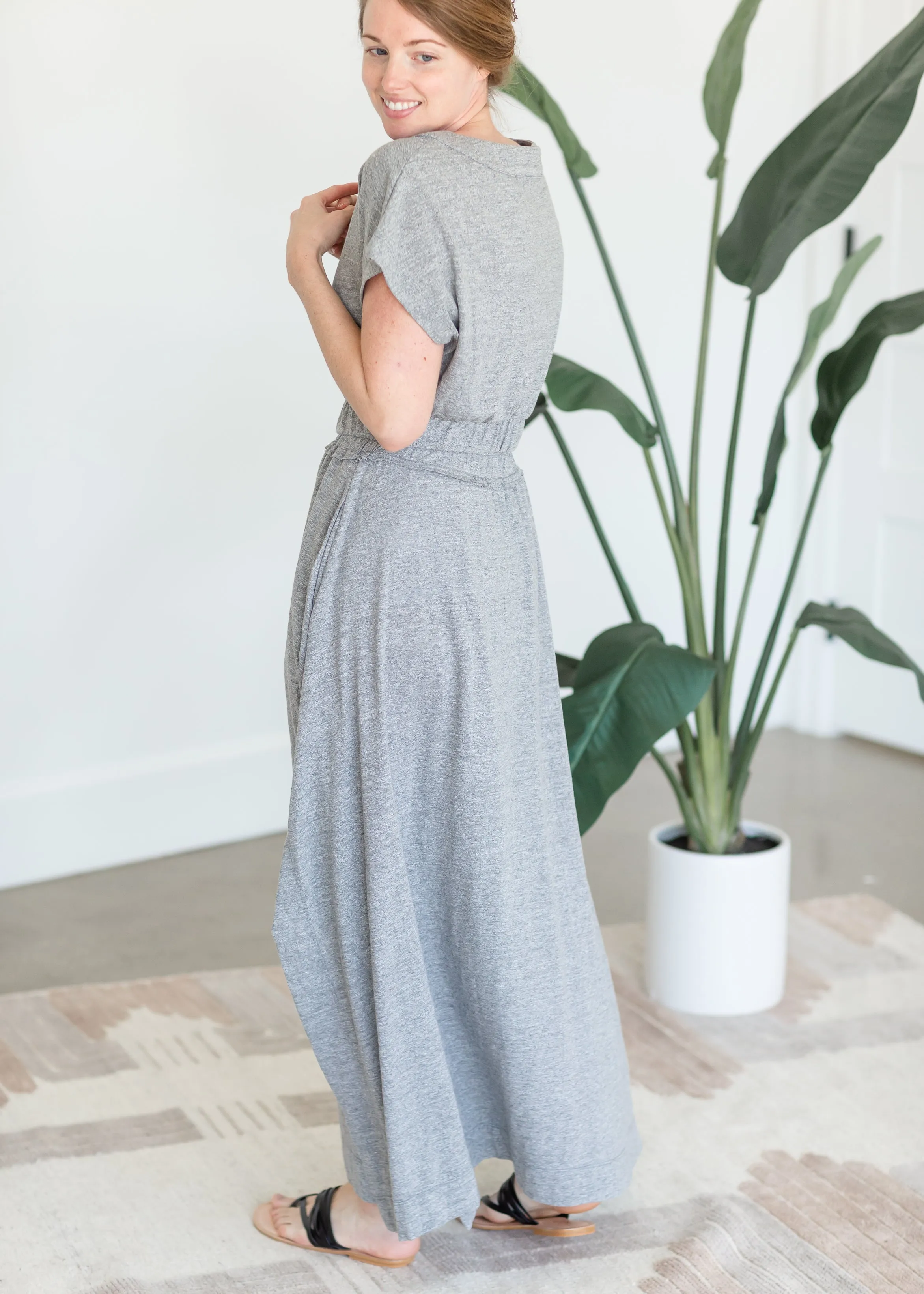 Gray Side Slit Maxi Skirt - FINAL SALE