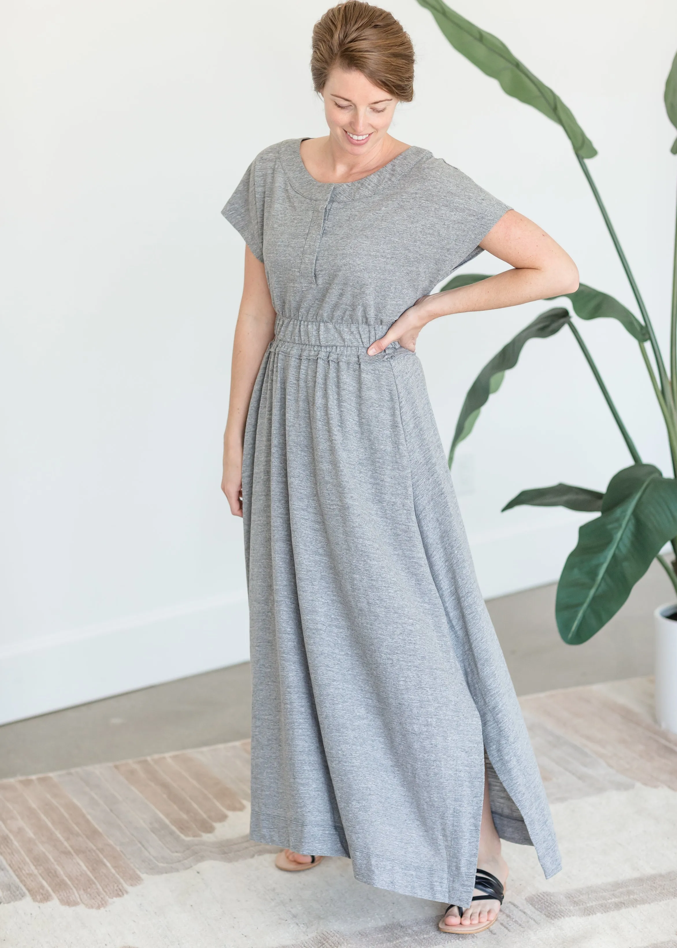 Gray Side Slit Maxi Skirt - FINAL SALE