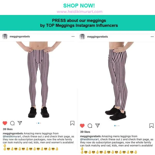 Grey Abstract Best Men's Leggings, Grey Meggings Running Tights For Men-Made in USA/EU/MX