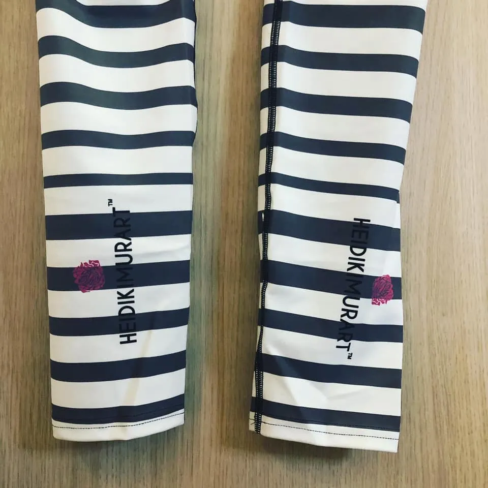 Grey Striped Men's Leggings, Best Modern Grey and White Stripes Print Circus Meggings-Made in USA/EU/MX/MX