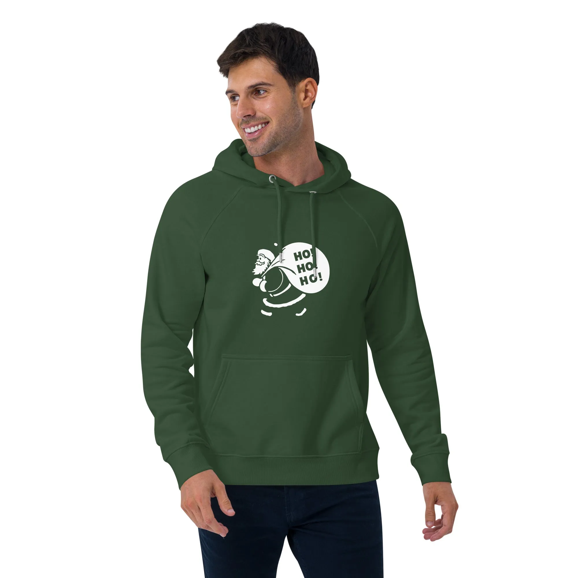 Ho Ho Ho! It's Santa! Graphics Men Eco Raglan Hoodie