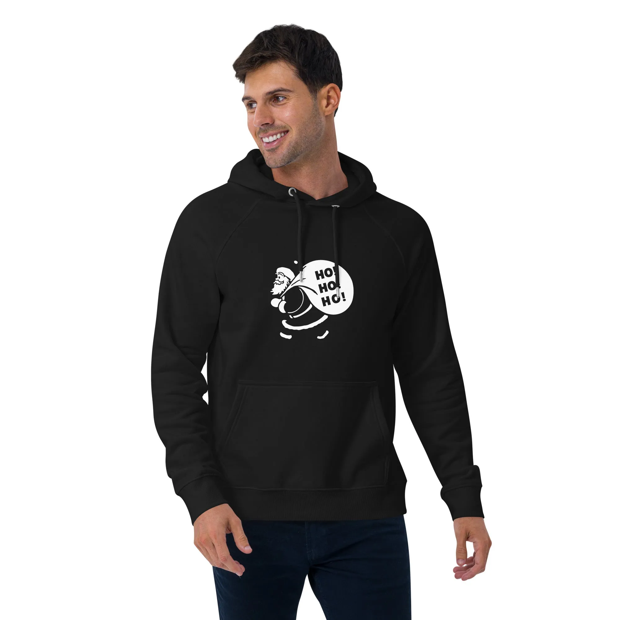 Ho Ho Ho! It's Santa! Graphics Men Eco Raglan Hoodie