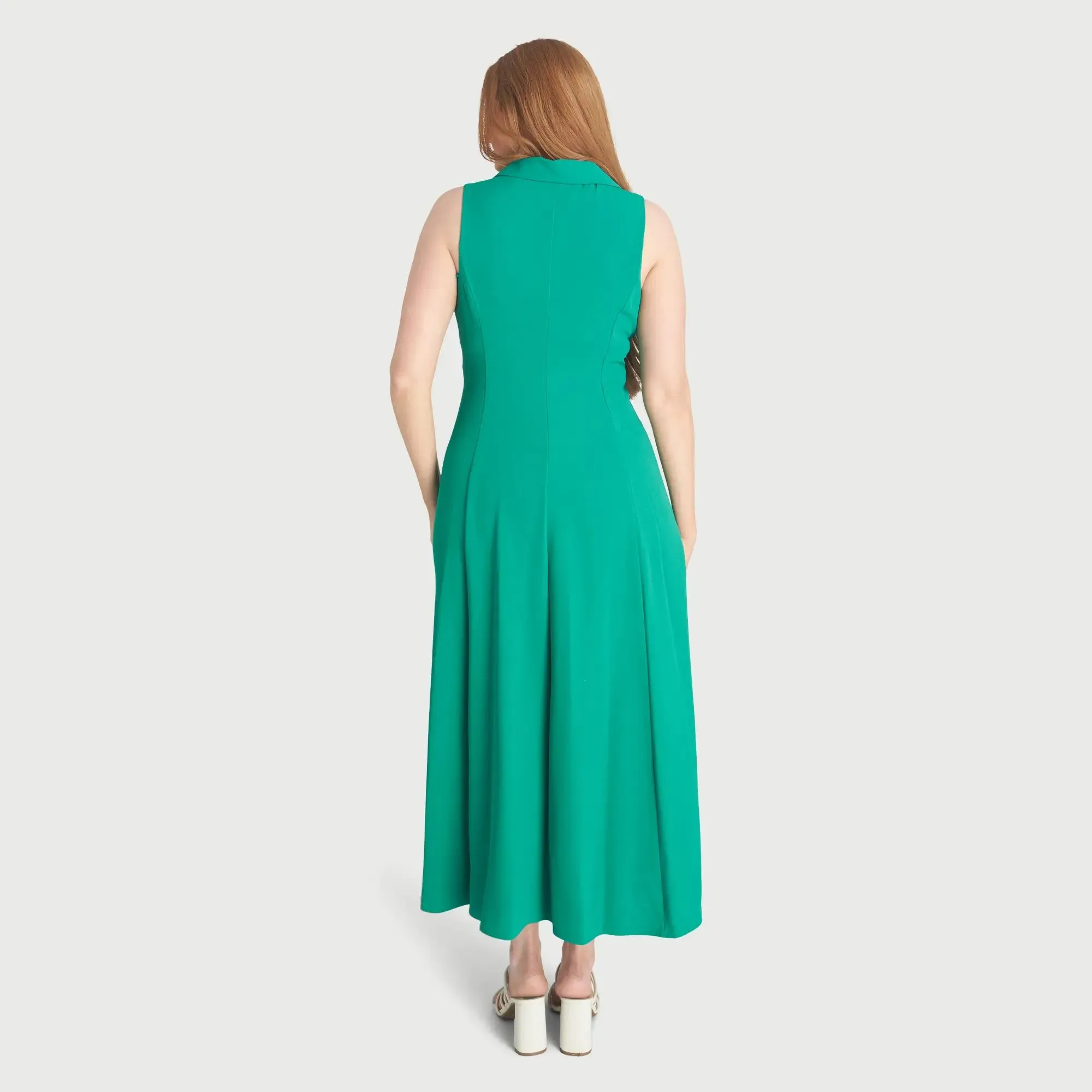 Jade Green Collared Maxi Dress